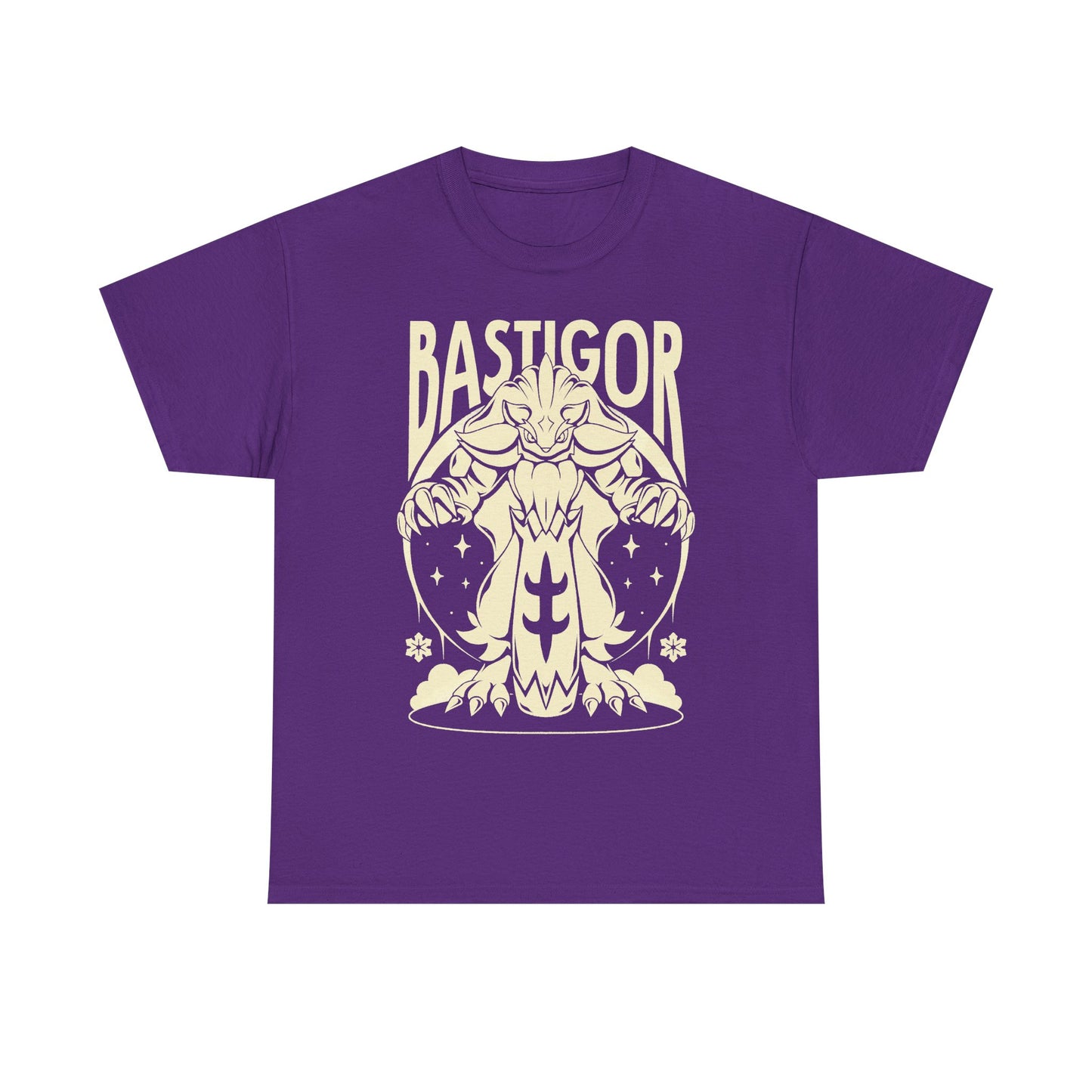 Palworld Bastigor King of Frostfang t-shirt featuring the massive Ice Pal with his frozen hammer and powerful Feybreak battle design.