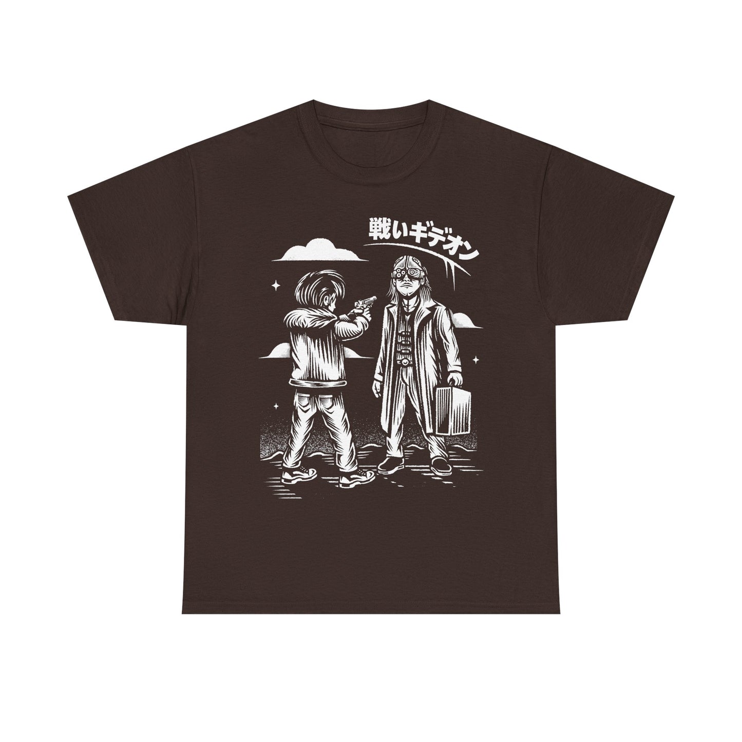 Resident Evil Requiem t-shirt featuring Leon S. Kennedy confronting Victor Gideon. Inspired by Resident Evil 9 (RE9), this survival horror design captures the intense atmosphere of the iconic horror game series. Perfect gamer merch for fans of Resident Evil, horror video games, and dark action-packed designs.