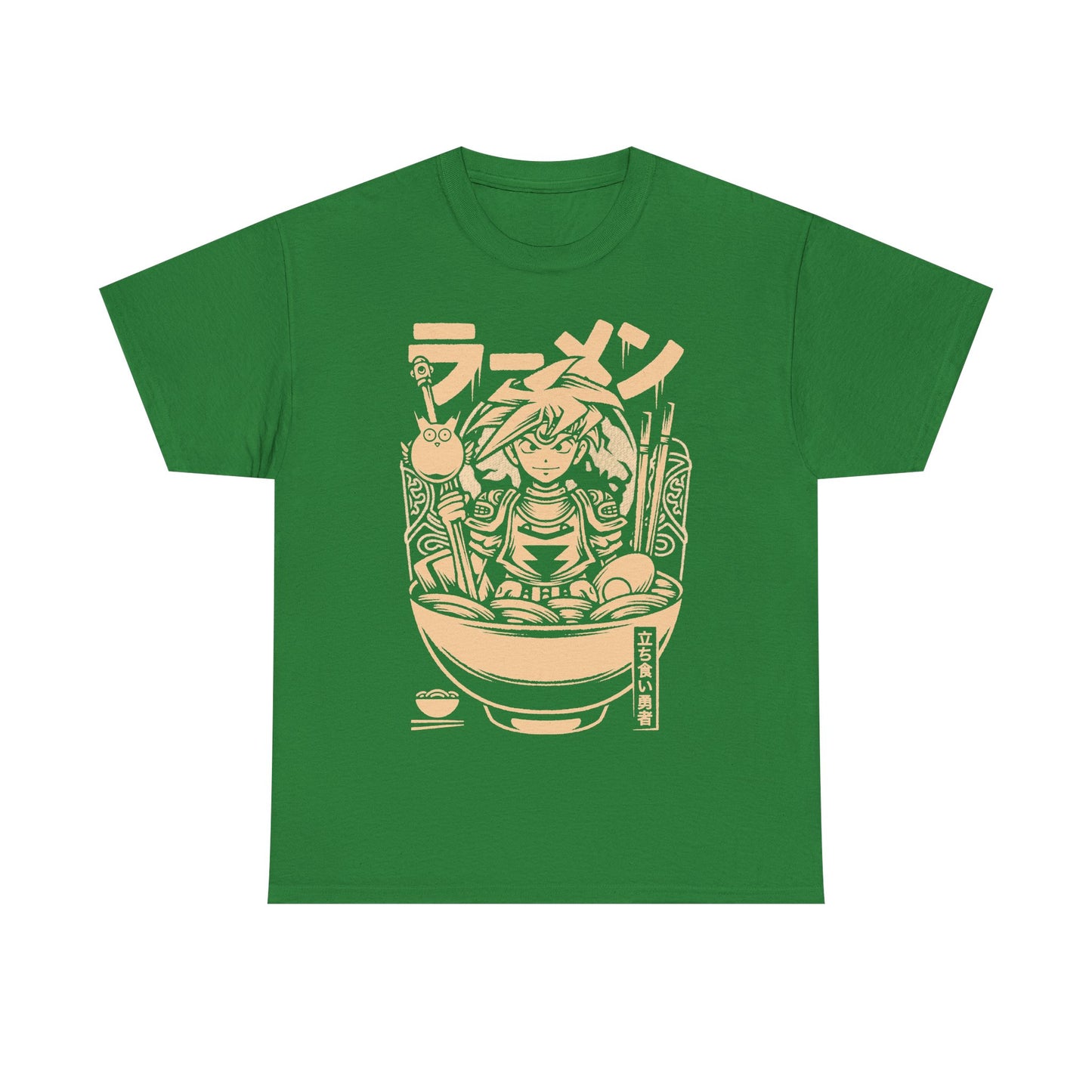 Terranigma Ark and Yomi Noodle King ramen t-shirt inspired by the Neotokio noodle eating contest from the classic SNES RPG.