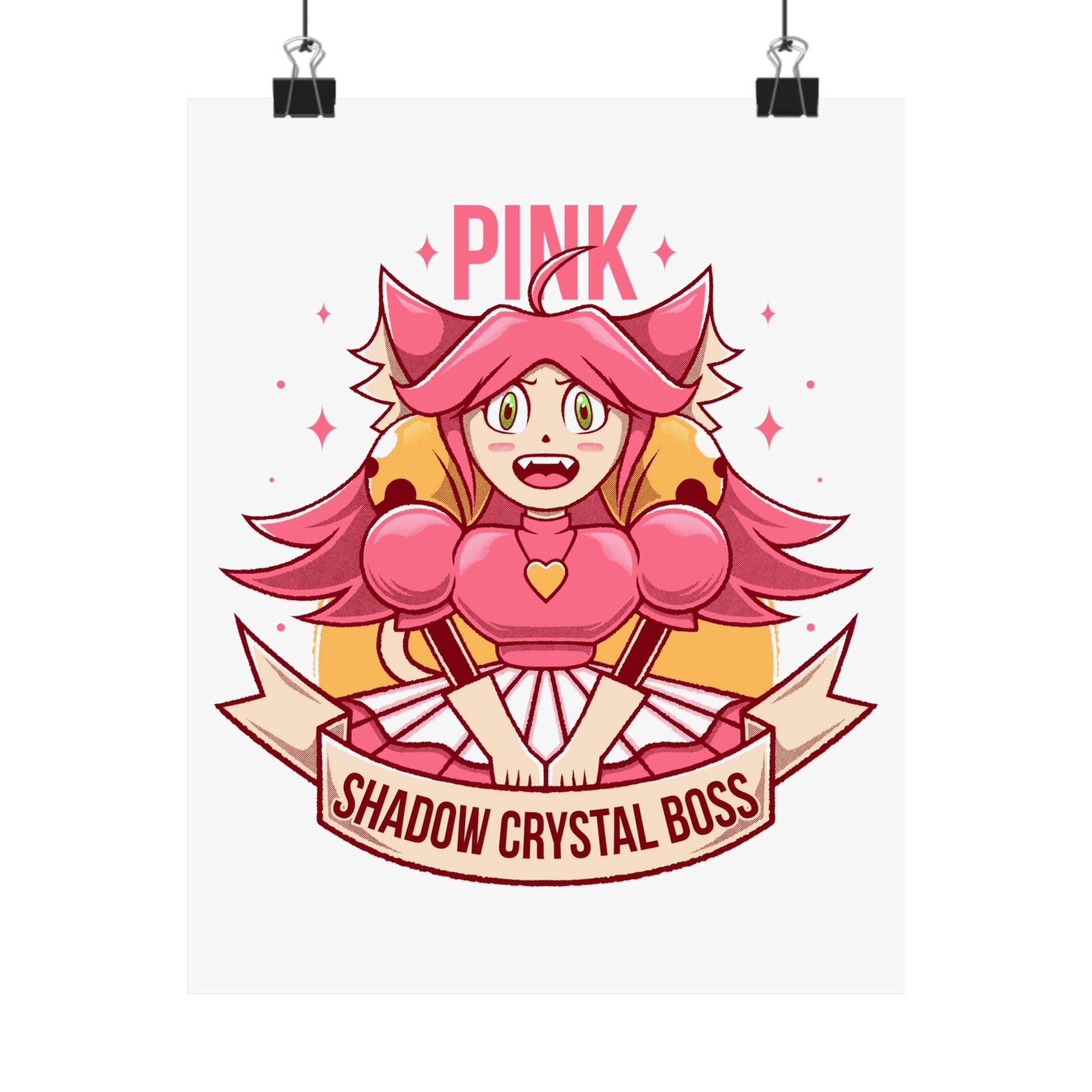 Deltarune Chapter 5 Pink (Mad Mew Mew) Shadow Crystal Secret Boss poster featuring original artwork printed on premium museum-grade matte paper.