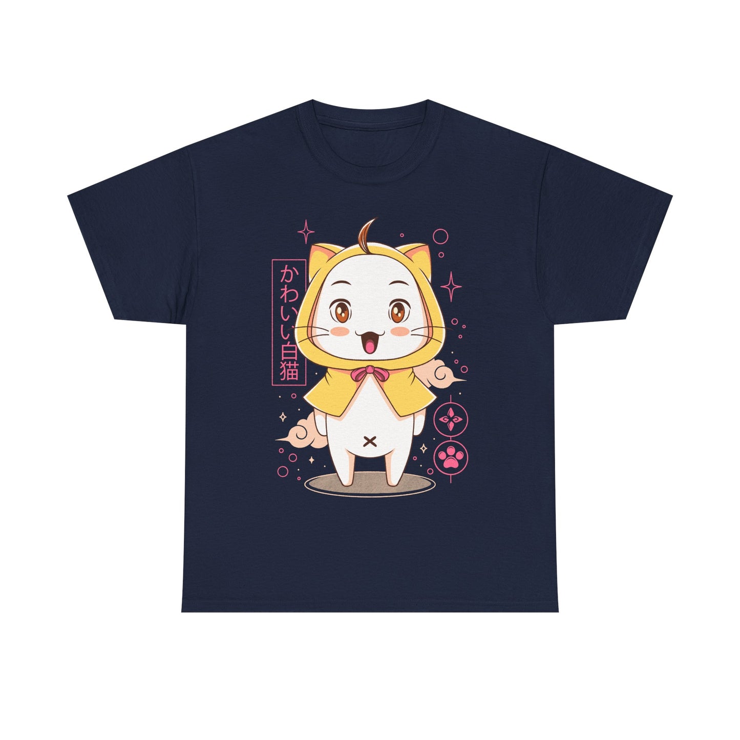 White Cat with Yellow Cape Unisex T-shirt