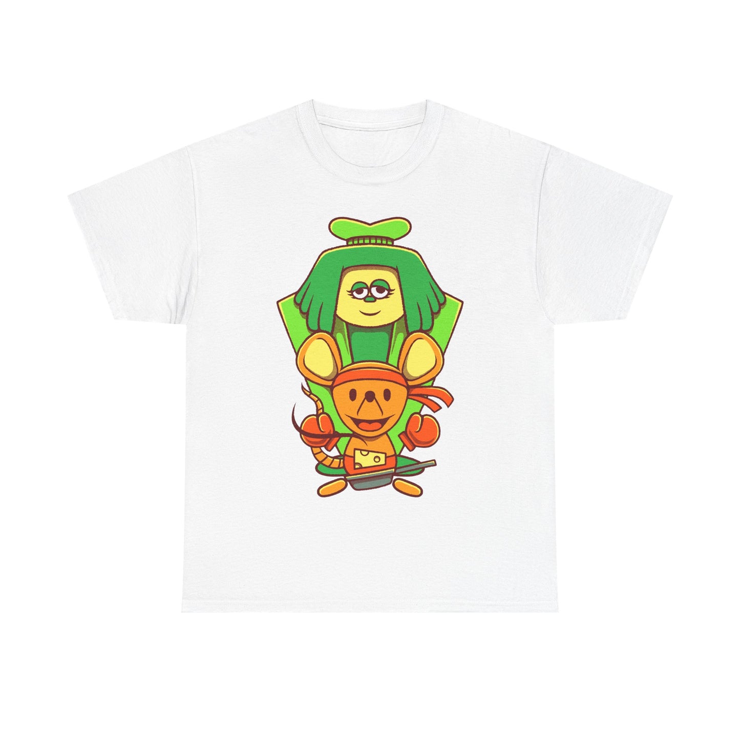 Green & Orange Seven Flowers t-shirt inspired by Deltarune Chapter 5 featuring two iconic flower characters connected to Undertale SOUL lore and the Flower Kingdom.