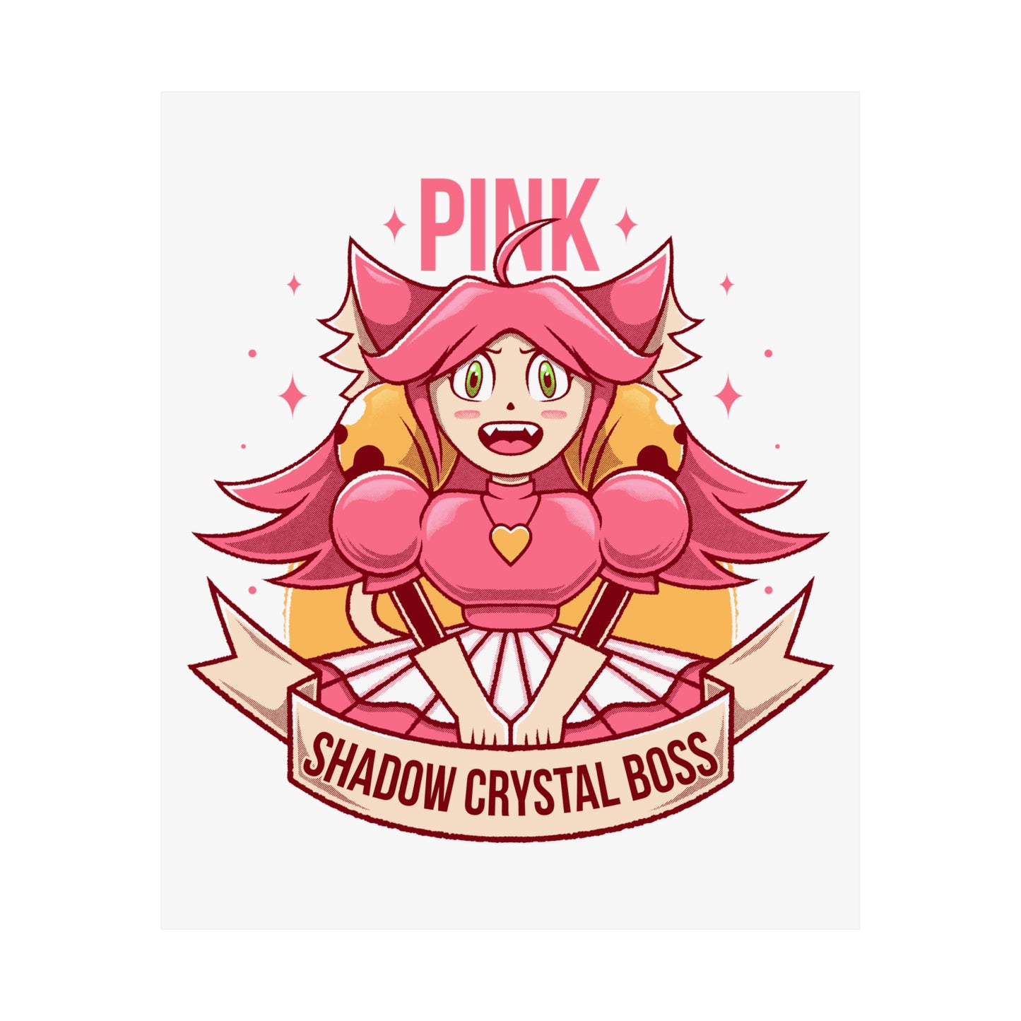 Deltarune Chapter 5 Pink (Mad Mew Mew) Shadow Crystal Secret Boss poster featuring original artwork printed on premium museum-grade matte paper.