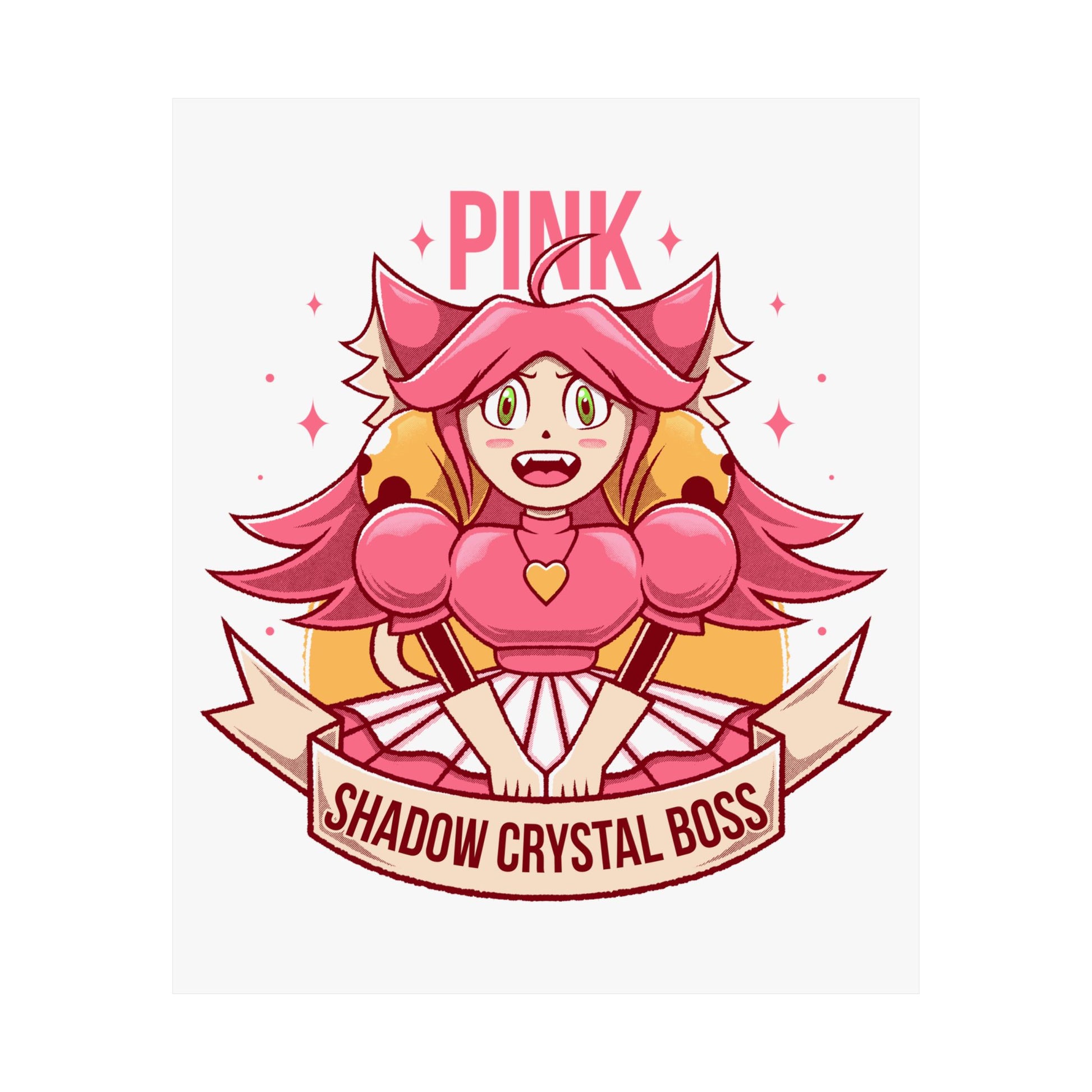 Deltarune Chapter 5 Pink (Mad Mew Mew) Shadow Crystal Secret Boss poster featuring original artwork printed on premium museum-grade matte paper.