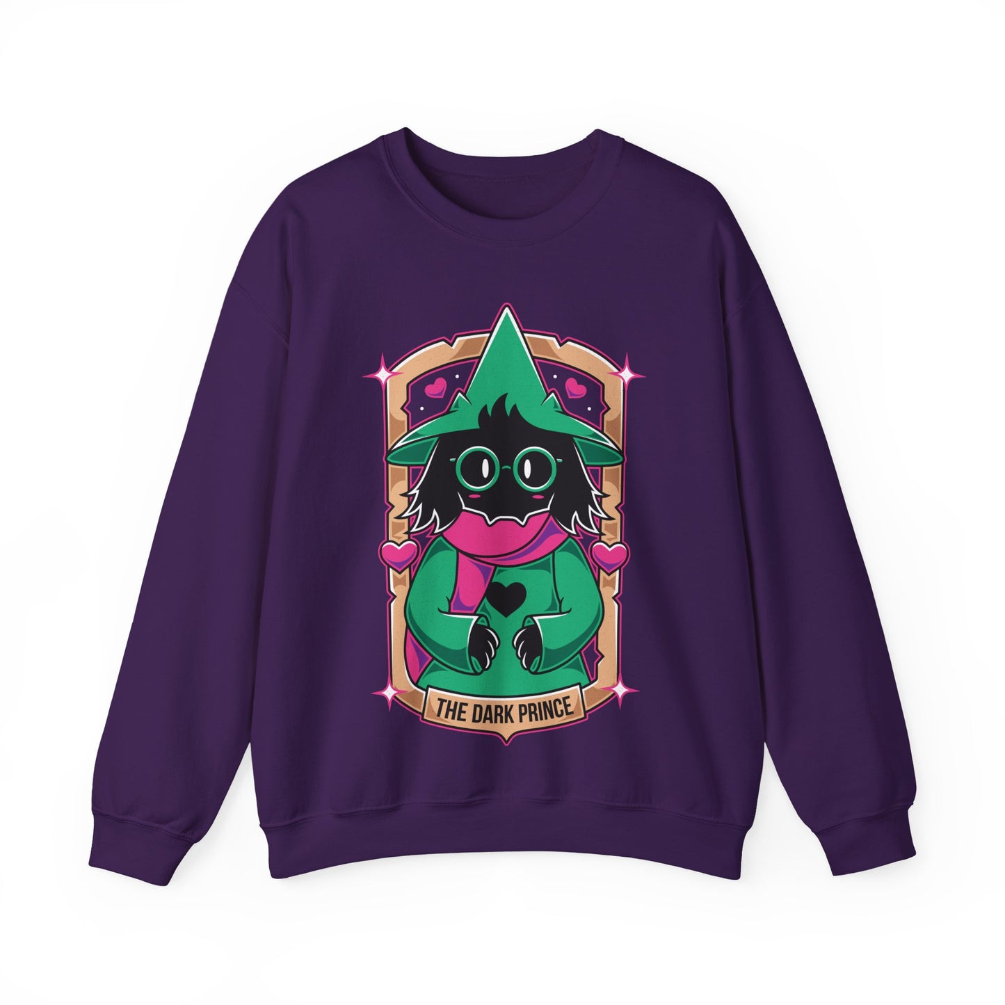 Ralsei Deltarune crewneck sweatshirt inspired by the indie RPG Deltarune by Toby Fox. Cozy unisex gamer sweatshirt featuring Ralsei, one of the main characters of the Dark World, known for his gentle personality and iconic fluffy design. Perfect video game merch for fans of Deltarune and Undertale, indie RPG lovers, and gamers who enjoy cute, pastel, and cozy apparel. Ideal collector sweatshirt for gaming fans and indie game communities.