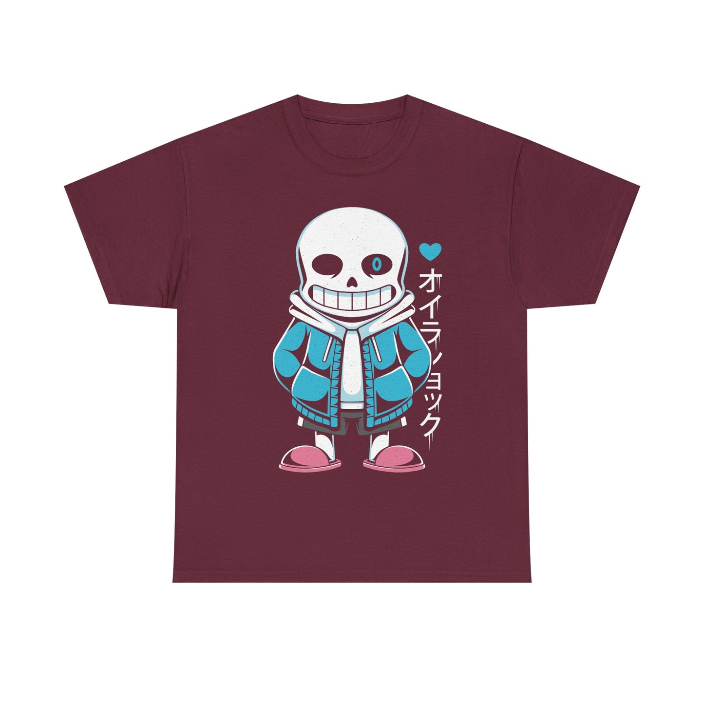 Image of a Sans “Lazy Bones” T-shirt inspired by the indie game Undertale. The design features Sans in a humorous lazy pose, referencing his iconic skeleton character and meme personality. Printed in a bold, cartoon style, this tee is perfect for Undertale fans, gamers, meme lovers and indie game collectors. Ideal gamer apparel for those who enjoy funny gaming shirts, geek fashion and unique Undertale fan art merchandise. sans undertale indie game shirt, sans undertale video game merch, sans undertale tee
