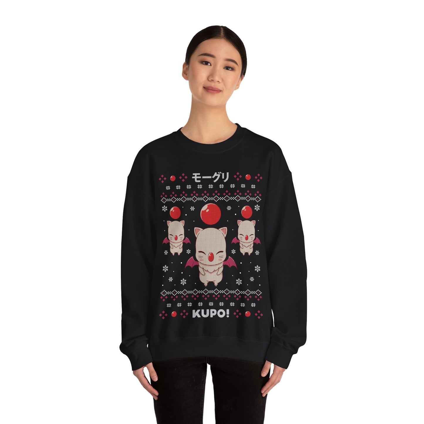 Moogle Kupo! Xmas Unisex Crewneck Sweatshirt - Final Fantasy Ugly Christmas Sweater