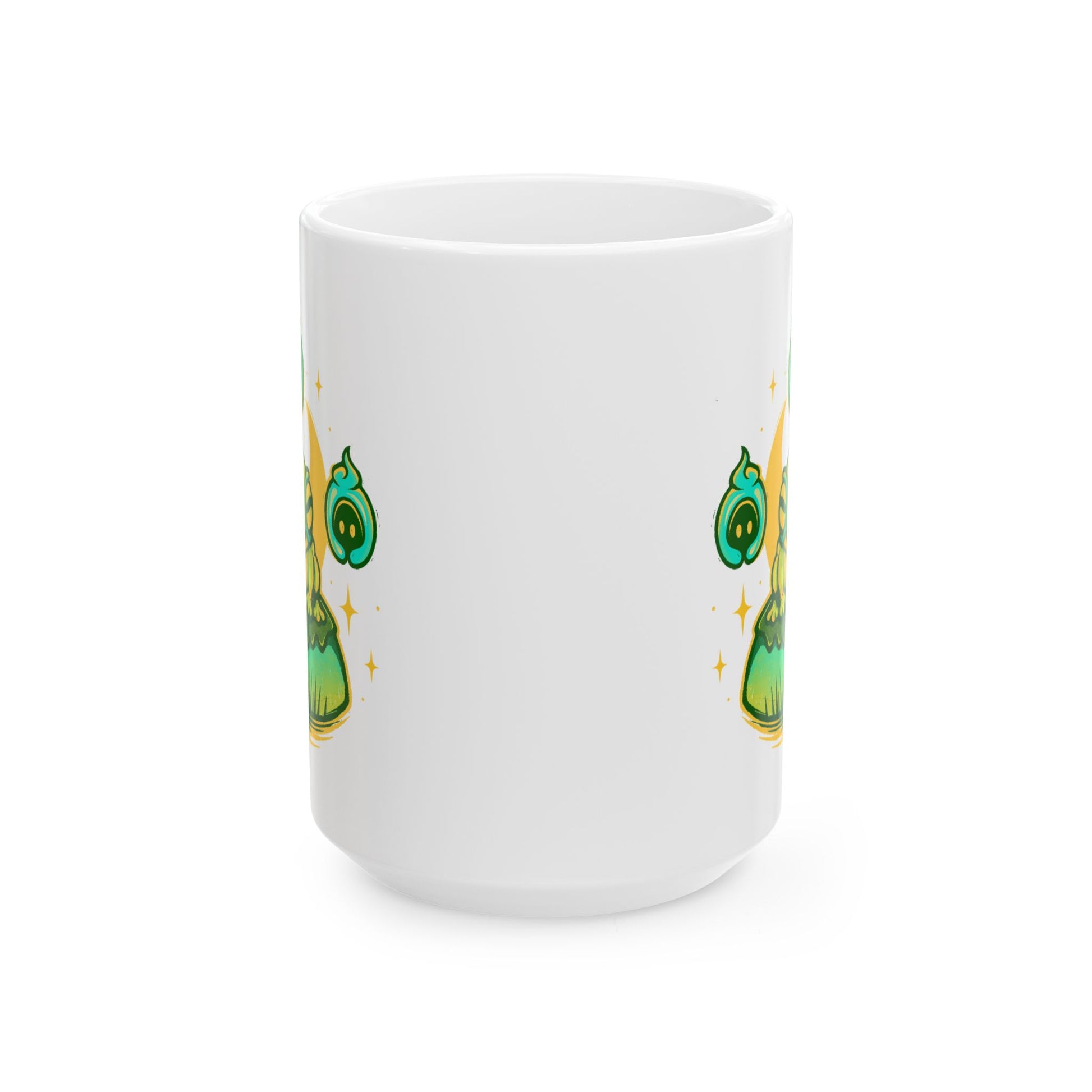 Hades II mug featuring Frinos and the Shades from the indie roguelike game with a dark fantasy Greek mythology inspired design.