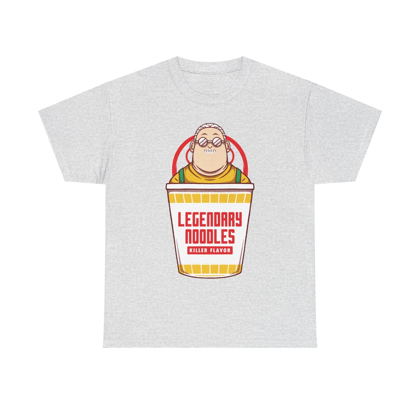 Taro Sakamoto Sakamoto Days instant noodles ramen t-shirt featuring the legendary hitman inside a Japanese noodle cup in funny foodie anime streetwear style.