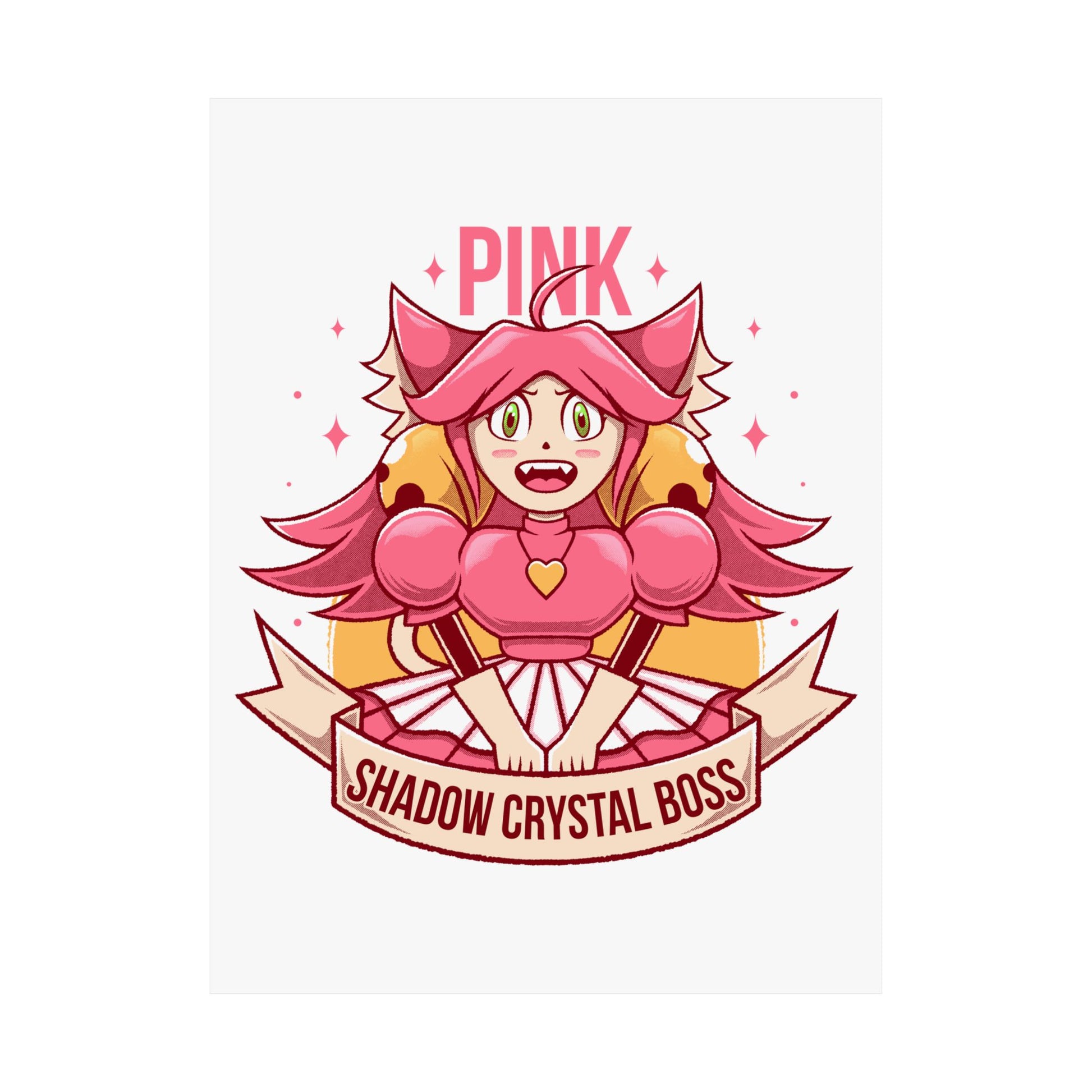Deltarune Chapter 5 Pink (Mad Mew Mew) Shadow Crystal Secret Boss poster featuring original artwork printed on premium museum-grade matte paper.