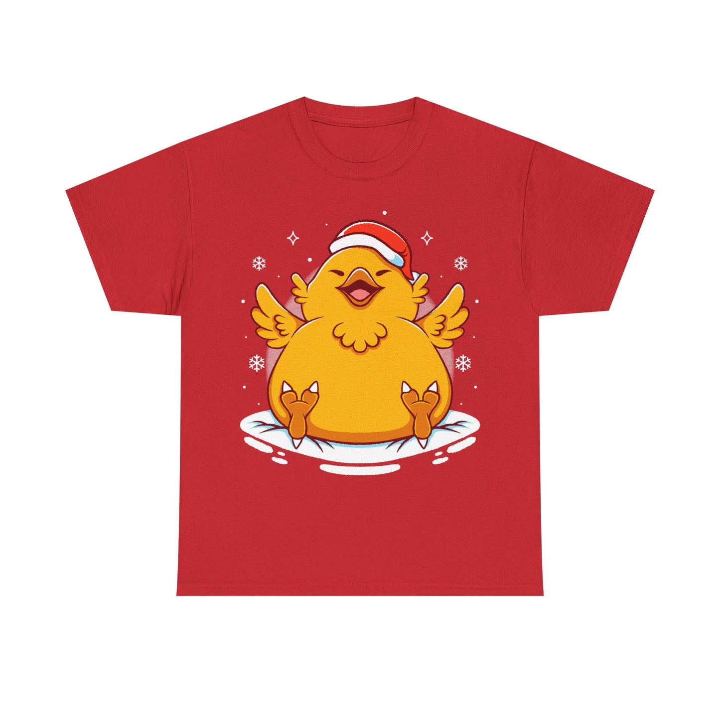 Gamer t-shirt inspired by fat chocobo from Final Fantasy series sitting adorably in the snow while wearing a Santa hat in cute kawaii art style. Perfect shirt for Final Fantasy video games Fans (Final Fantasy VII, Final Fantasy VII Rebirth, Final Final Fantasy XIV, FFXIV, FF14, FFVII, Final Fantasy VIII, Final Fantasy IX) and christmas cozy holiday vibes.

final fantasy christmas t-shirt, final fantasy xmas t-shirt, final fantasy fat chocobo christmas t-shirt, final fantasy fat chocobo xmas tee