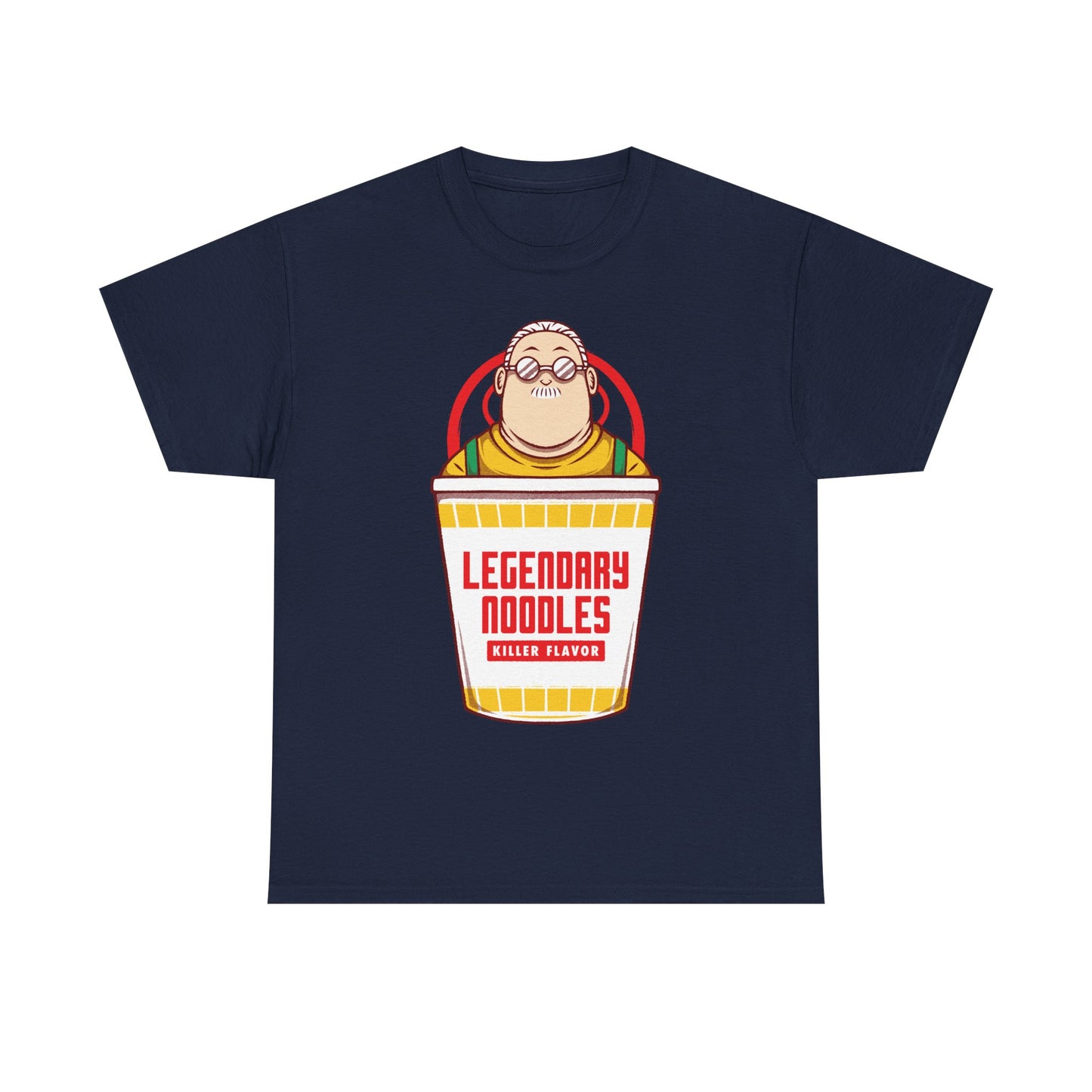 Taro Sakamoto Sakamoto Days instant noodles ramen t-shirt featuring the legendary hitman inside a Japanese noodle cup in funny foodie anime streetwear style.