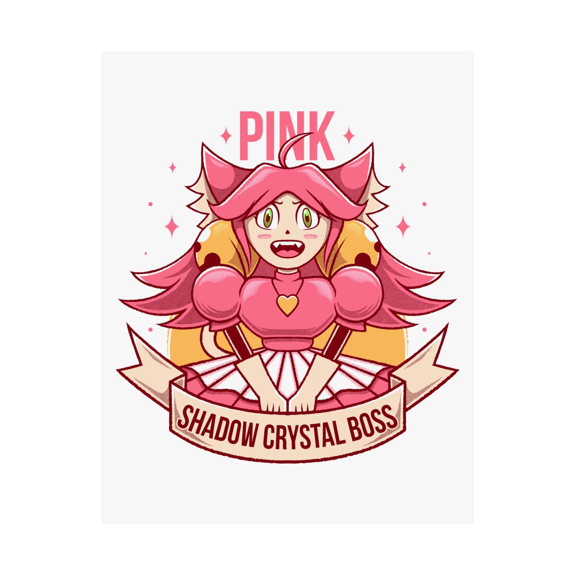 Deltarune Chapter 5 Pink (Mad Mew Mew) Shadow Crystal Secret Boss poster featuring original artwork printed on premium museum-grade matte paper.