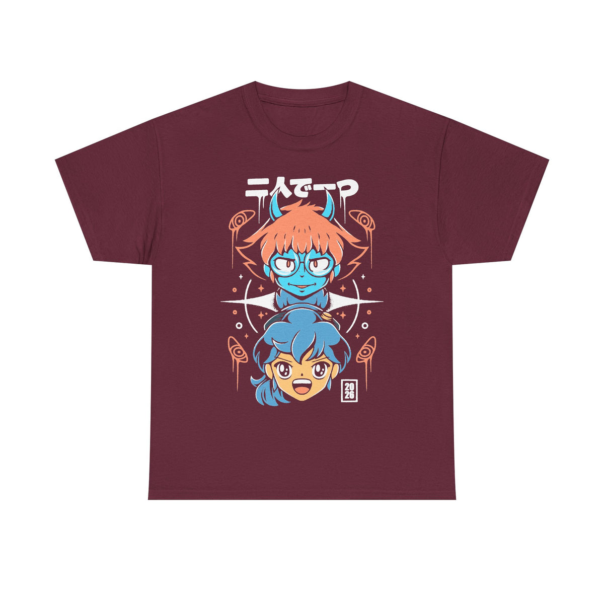 Maki and Omura retro anime space adventure t-shirt