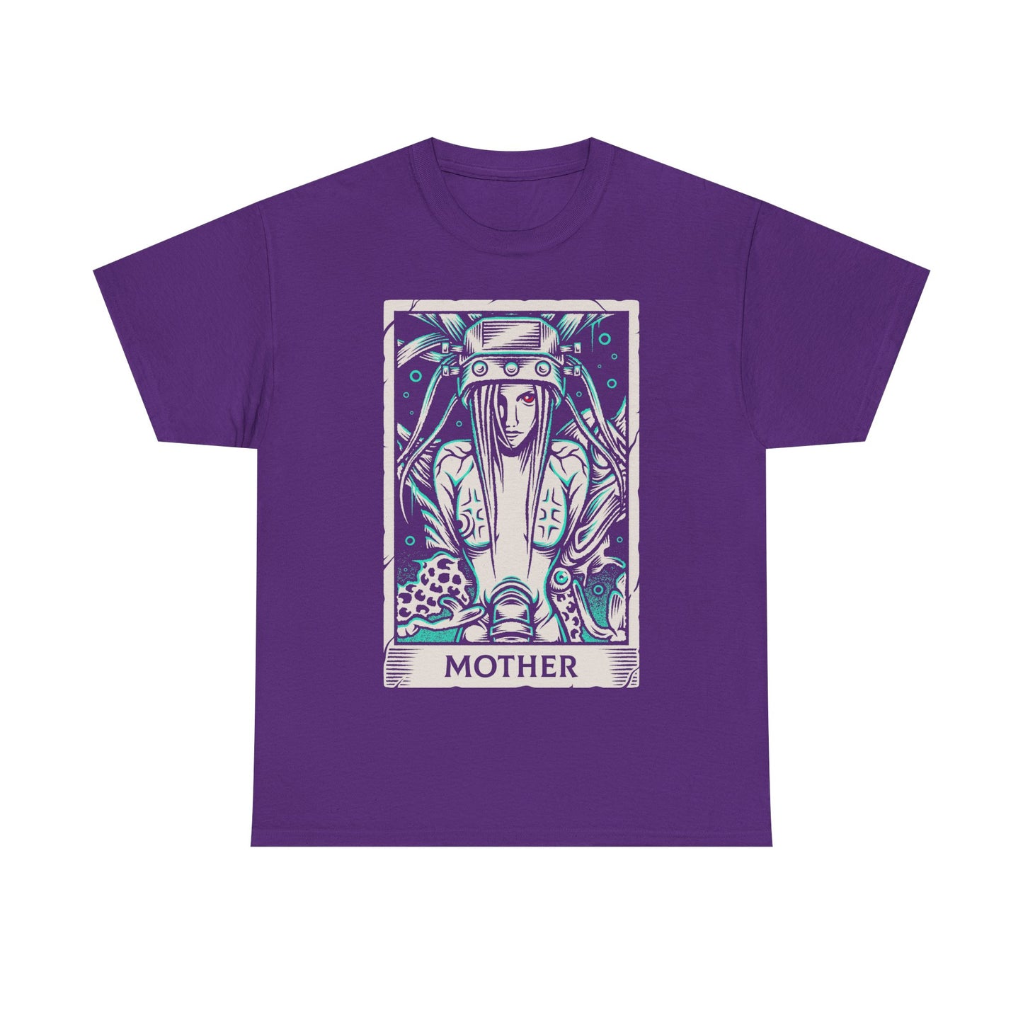 Jenova Final Fantasy VII tarot card shirt featuring the iconic FF7 villain in a dark fantasy gothic tarot illustration inspired by FFVII RPG video game. This t-shirt is perfect for true fans of Jenova, Sephiroth and Cloud Strife.
