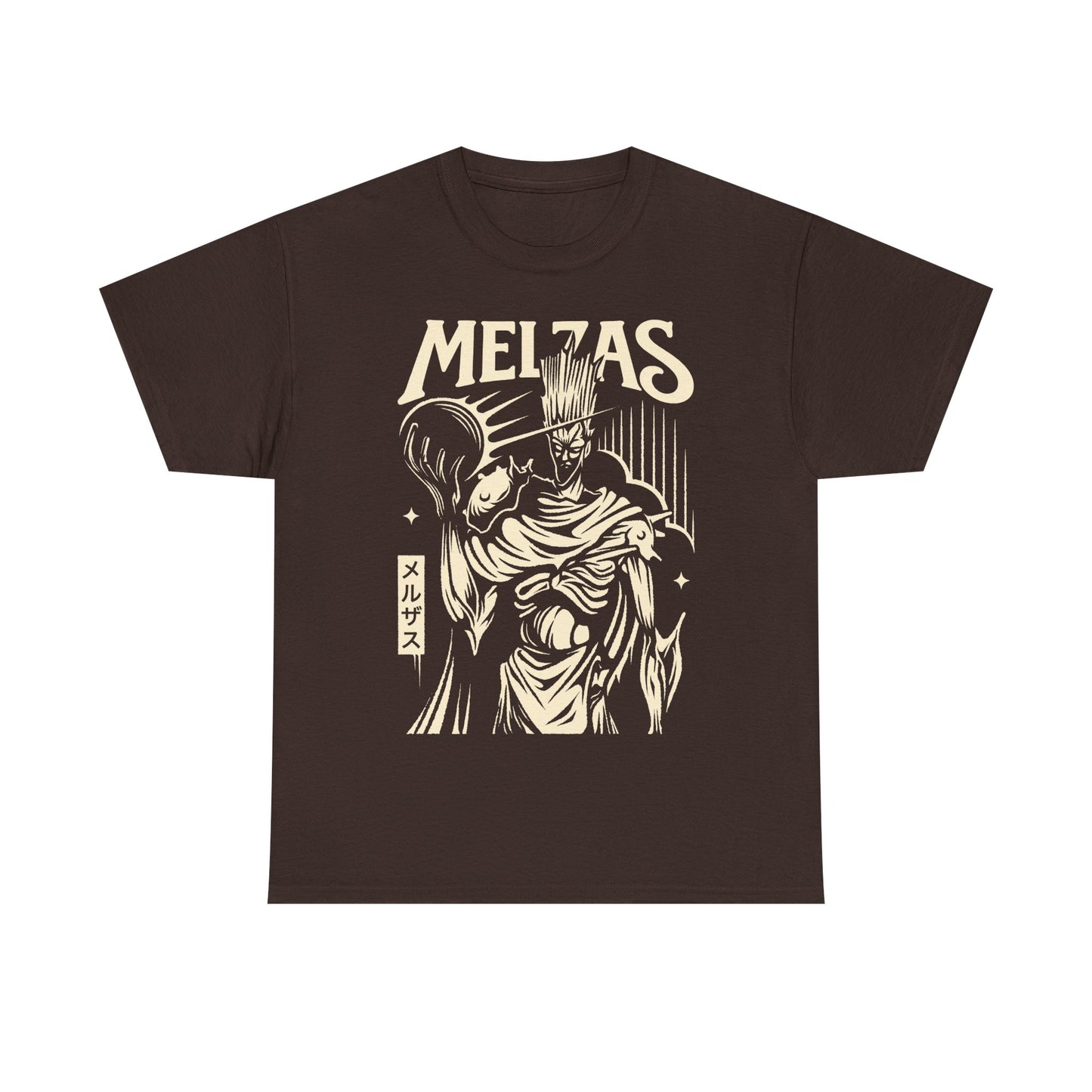 Melzas final boss Alundra t-shirt inspired by the cult classic PlayStation action RPG Alundra. Retro gaming apparel featuring original fan art of Melzas, the iconic final boss, designed for fans of Alundra merch, Alundra t-shirts, shirts and tees. Nostalgic retrogaming design perfect for collectors of PS1 RPGs, action RPG video games, dungeon crawlers, and 90s gaming classics. Ideal gamer shirt for retro RPG and vintage video game enthusiasts.