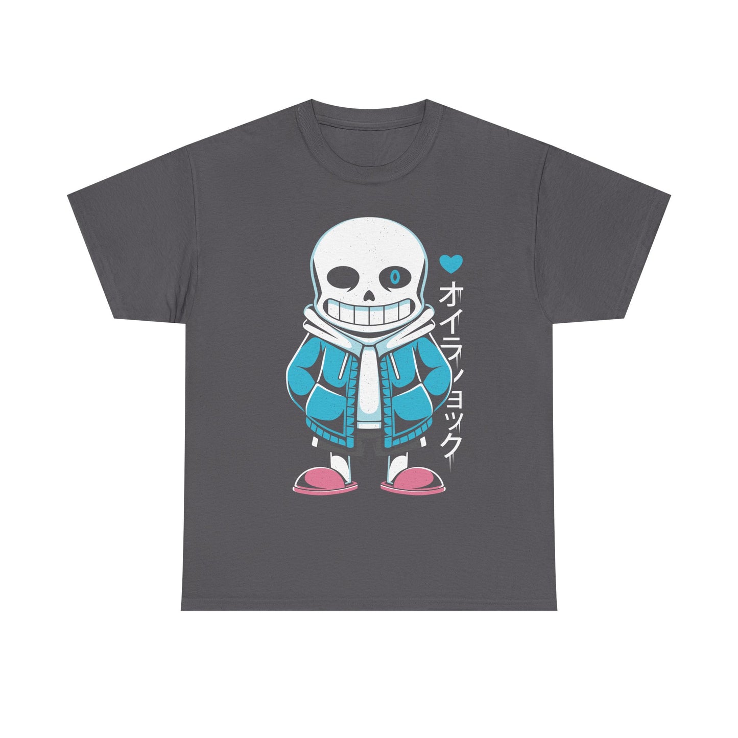 Image of a Sans “Lazy Bones” T-shirt inspired by the indie game Undertale. The design features Sans in a humorous lazy pose, referencing his iconic skeleton character and meme personality. Printed in a bold, cartoon style, this tee is perfect for Undertale fans, gamers, meme lovers and indie game collectors. Ideal gamer apparel for those who enjoy funny gaming shirts, geek fashion and unique Undertale fan art merchandise. sans undertale indie game shirt, sans undertale video game merch, sans undertale tee