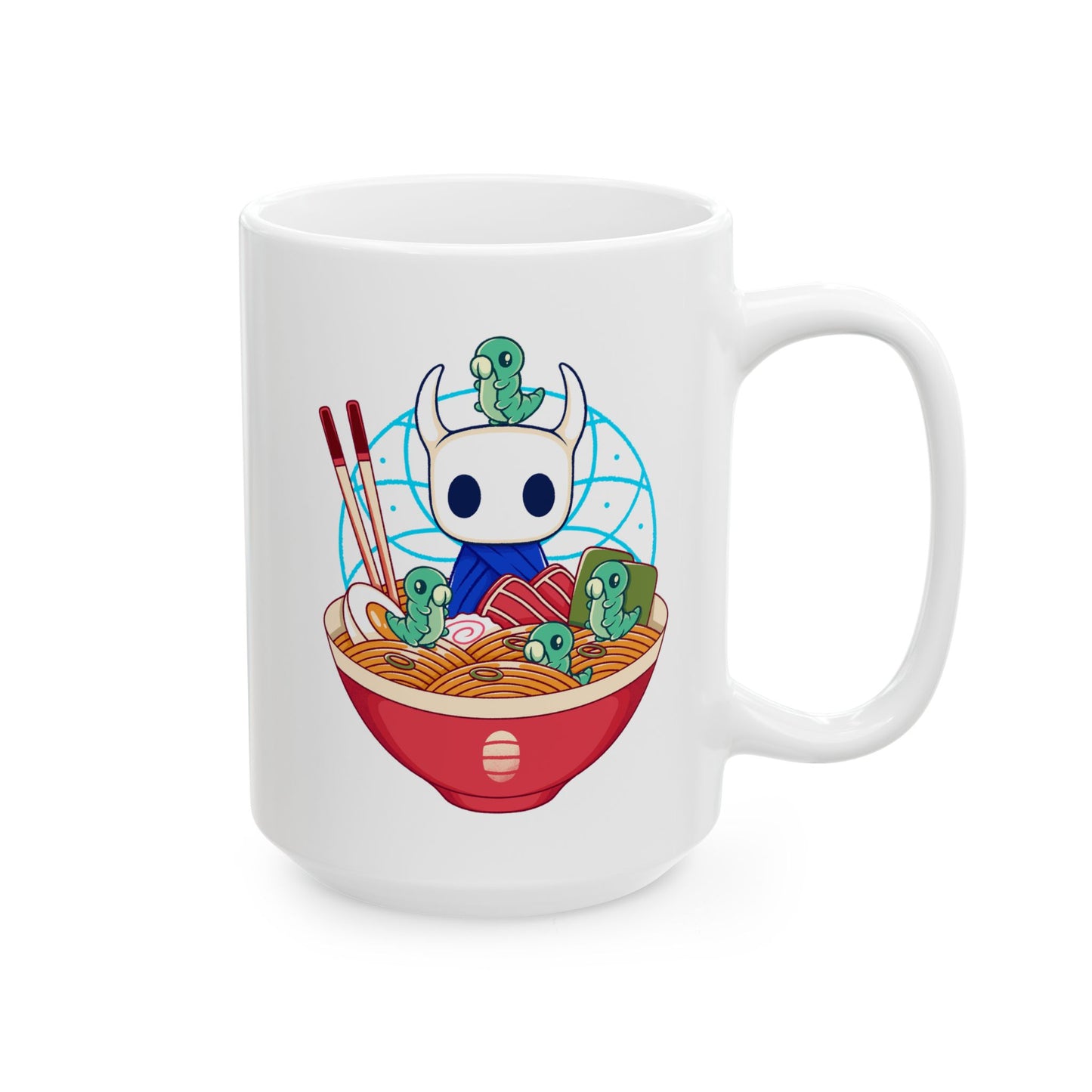 The Knight & Grubs Ramen - Hollow Knight Ceramic Mug, 11oz, 15oz