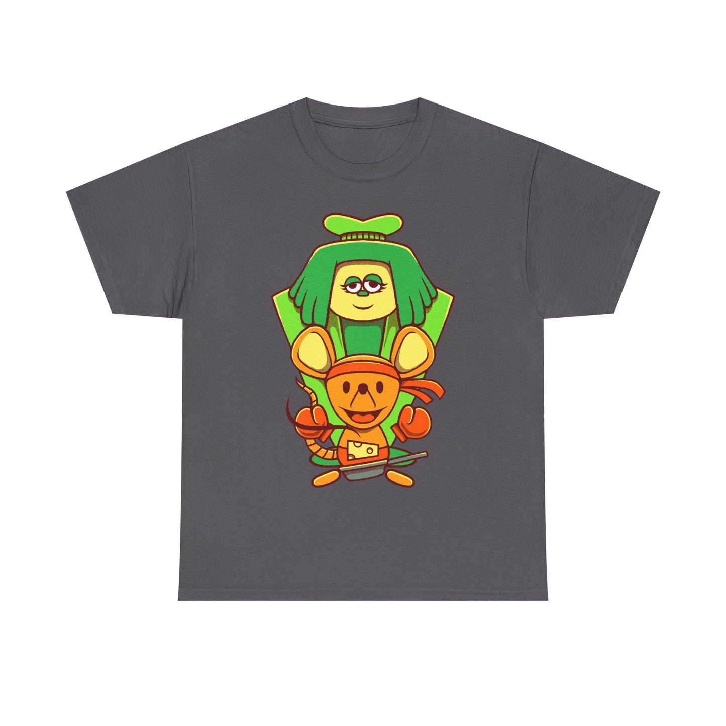 Green & Orange Seven Flowers t-shirt inspired by Deltarune Chapter 5 featuring two iconic flower characters connected to Undertale SOUL lore and the Flower Kingdom.