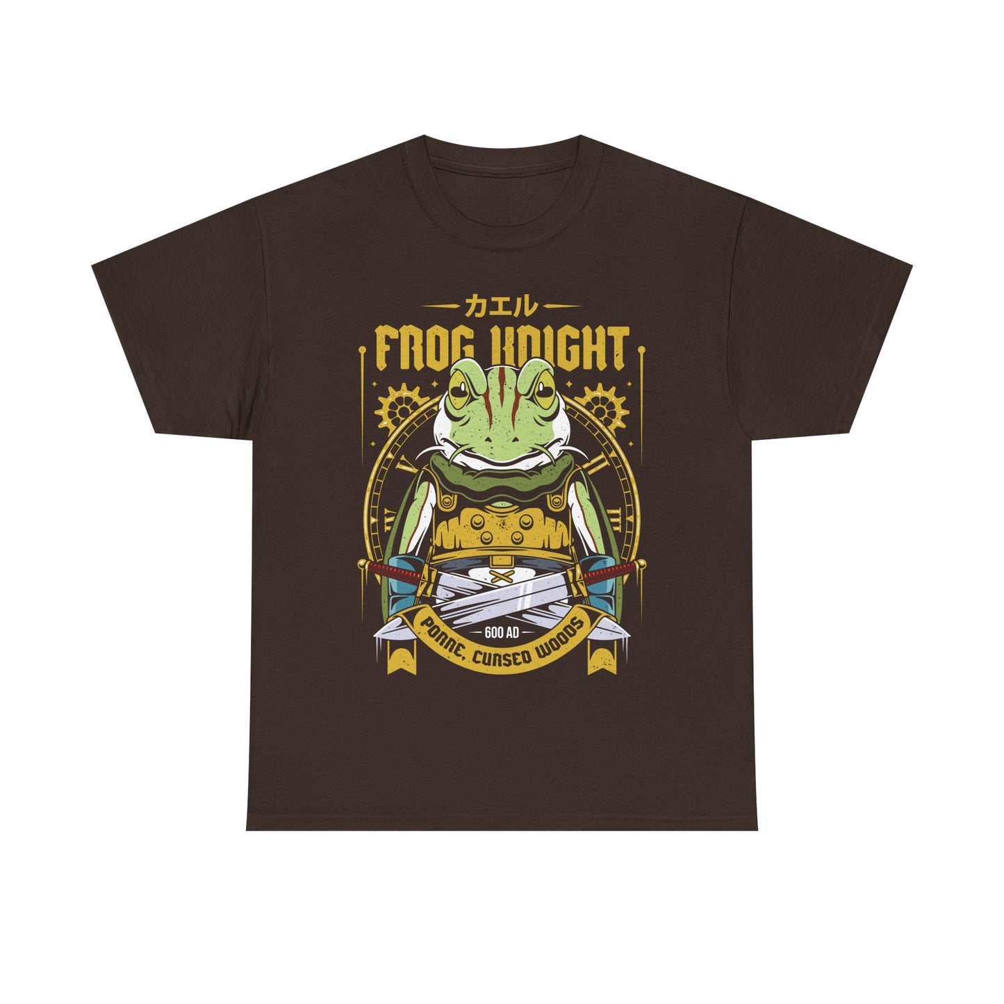 Design of Glenn (Frog) from Chrono Trigger video game in typography art style design. Perfect t-shirt for rpg, jrpg retro gamers. 