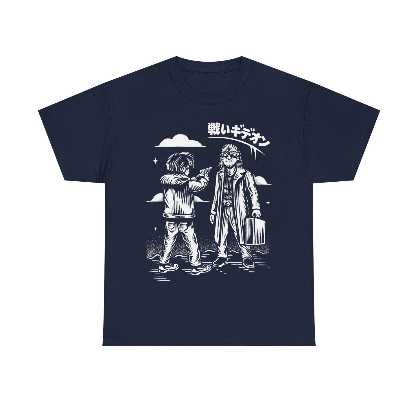 Resident Evil Requiem t-shirt featuring Leon S. Kennedy confronting Victor Gideon. Inspired by Resident Evil 9 (RE9), this survival horror design captures the intense atmosphere of the iconic horror game series. Perfect gamer merch for fans of Resident Evil, horror video games, and dark action-packed designs.