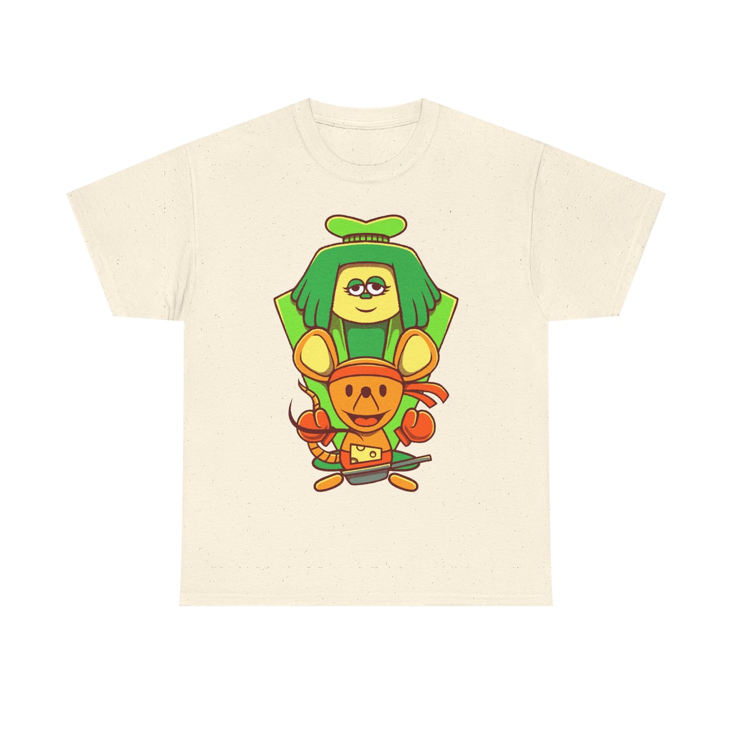 Green & Orange Seven Flowers t-shirt inspired by Deltarune Chapter 5 featuring two iconic flower characters connected to Undertale SOUL lore and the Flower Kingdom.