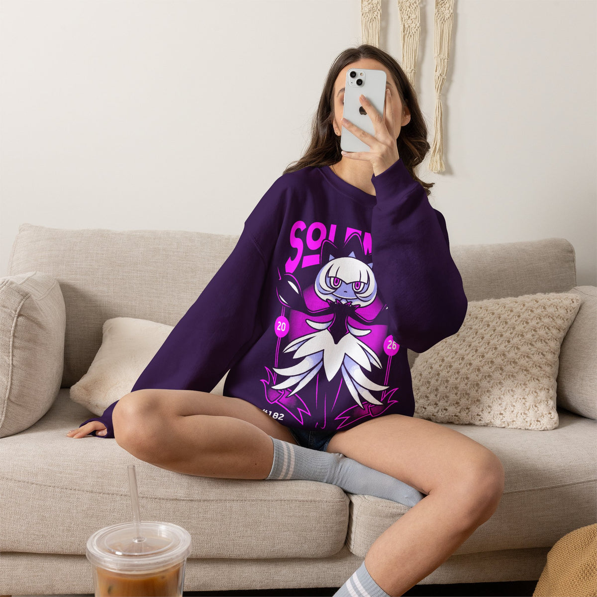 Palworld Solenne Untainted Maiden Dark Pal Unisex Crewneck Sweatshirt