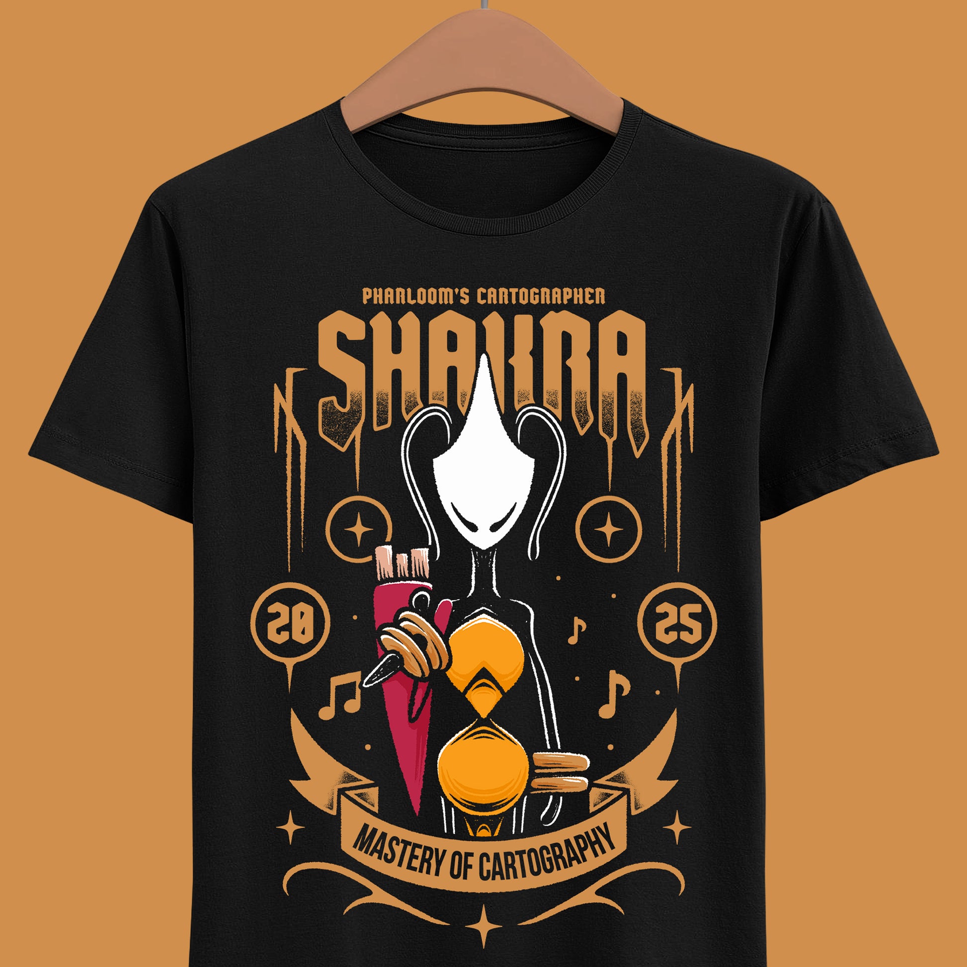 Gamer t-shirt inspired by the warrior-cartographer Shakra, who sells maps and mapping tools in the game Hollow Knight Silksong metroidvania indie game.

hollow knight, hollow knight silksong, hollow knight silksong hornet t-shirt, hollow knight silksong merch, hollow knight silksong t-shirt, hollow knight silksong hornet tee, hollow knight silksong shakra t-shirt, hollow knight silksong merch, hollow knight silksong hornet shirt, hollow knight silksong shakra shirt, hollow knight silksong shakra