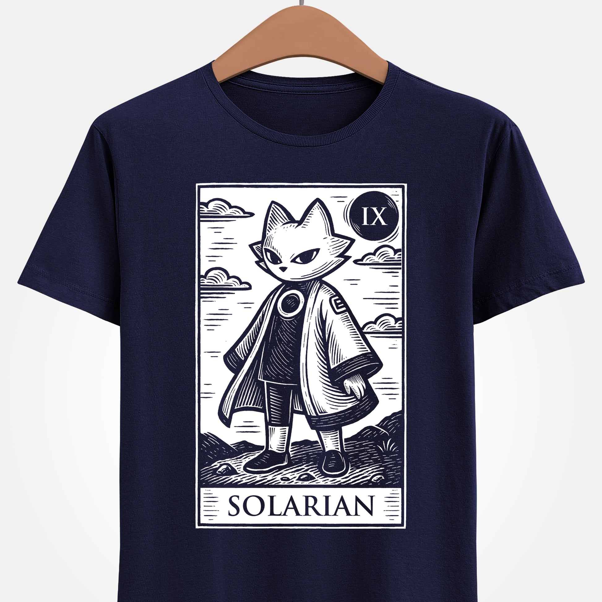 Gamer t-shirt inspired by Yi from Nine Sols indie video game in tarot card art style.

nine sols, 9 sols, nine sols t-shirt, nine sols yi t-shirt,yi, nine sols video game t-shirt, nine sols video game merch, nine sols yi solarian t-shirt, nine sols metroidvania video game t-shirt, solarian, yi tao alchemist nine sols tee, fangshi, gaming tarot card art t-shirt, nine sols metroidvania gamer t-shirt, indie game merch, nine sols metroidvania video game merchandising, video games merch, linocut art