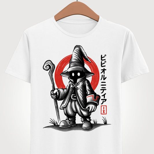 Gamer t-shirt inspired by black mage Vivi Ornitier from Final Fantasy IX - FFIX rpg video game in Sumi-e japanese art style.

final fantasy ix vivi ornitier t-shirt, final fantasy ix vivi ornitier sumi-e t-shirt, final fantasy 9 vivi ornitier t-shirt, ffix vivi ornitier t-shirt, ffix vivi ornitier sumi-e t-shirt, final fantasy ix vivi ornitier japanese art t-shirt, ffix video game merch, final fantasy ix remake t-shirt, final fantasy ix remake vivi ornitier t-shirt, ffix remake merch, ff9 remake