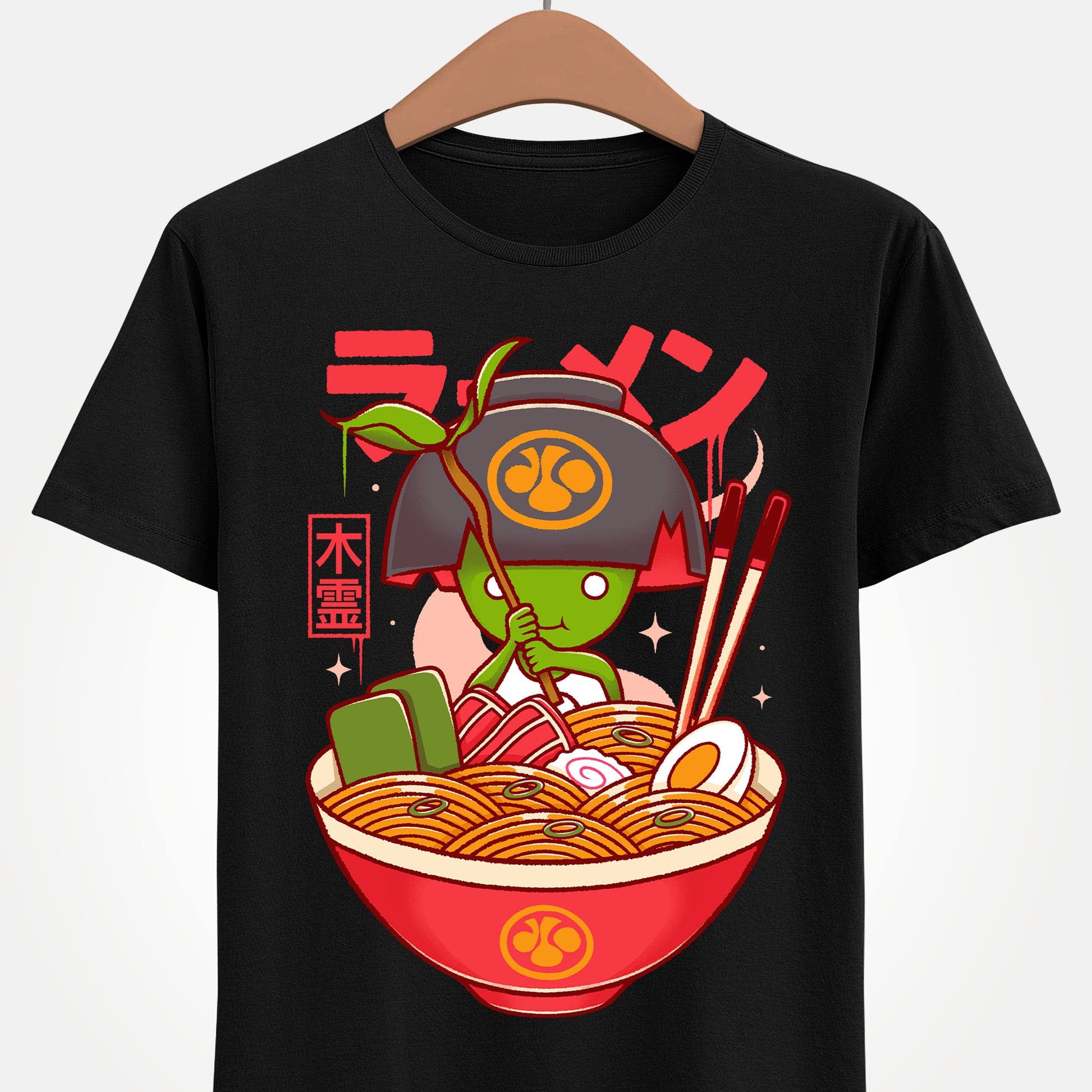 Nioh 3 t-shirt inspired by the action RPG and soulslike video game series, featuring Kodama, green tree spirit from the Nioh games inside a noodles ramen bowl in japanese art style. This unisex gamer shirt celebrates Nioh 3 with a design rooted in Japanese folklore, yokai mythology, and samurai fantasy. High-quality video game merch made for gamers, collectors, and fans of Nioh, Nioh 2, Nioh 3 and dark fantasy action RPGs. Perfect gaming t-shirt for soulslike fans and Japanese mythology lovers.