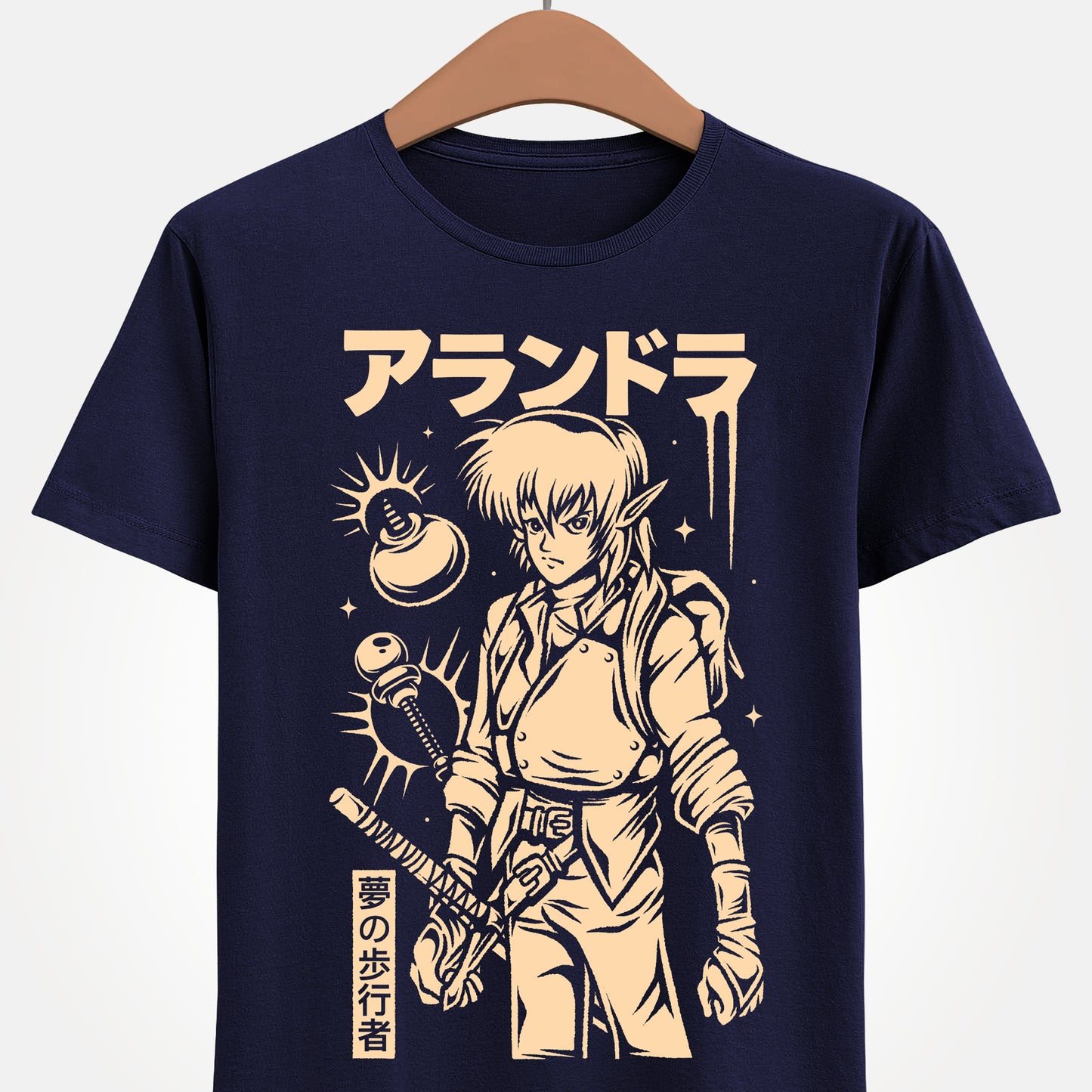 Alundra video game t-shirt inspired by the classic PlayStation action RPG. Retro gaming apparel featuring an original fan art design based on the world of Alundra, perfect for fans of dungeon crawler games, classic RPGs, and nostalgic 90s video game aesthetics. alundra video game merch, alundra action rpg video game merch, alundra the dreamwalker t-shirt, alundra ps1 video game t-shirt, alundra retrogaming tee, alundra classic ps1 video game merch, alundra 2 merch, alundra 2 t-shirt, ps1 games