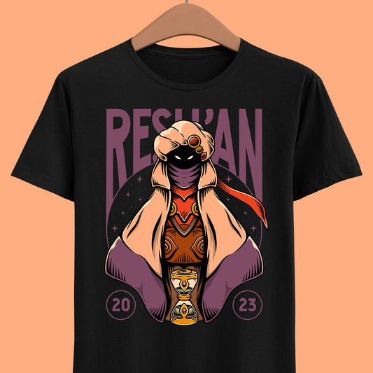 Gamer t-shirt inspired by Resh'an (The Archivist Alchemist) playable character on Sea of Stars pixel art turn based rpg video game.

sea of stars, 8 bit, garl warrior cook, zale, valere, gamer, gaming, indie game, pixel art, solstice warriors, video game, video games, resh'an, sea of stars t-shirt, sea of stars garl t-shirt, sea of stars zale t-shirt, sea of stars valere t-shirt, sea of stars artificer t-shirt, sea of stars throes of the watchmaker t-shirt, sea of stars sea seraï t-shirt