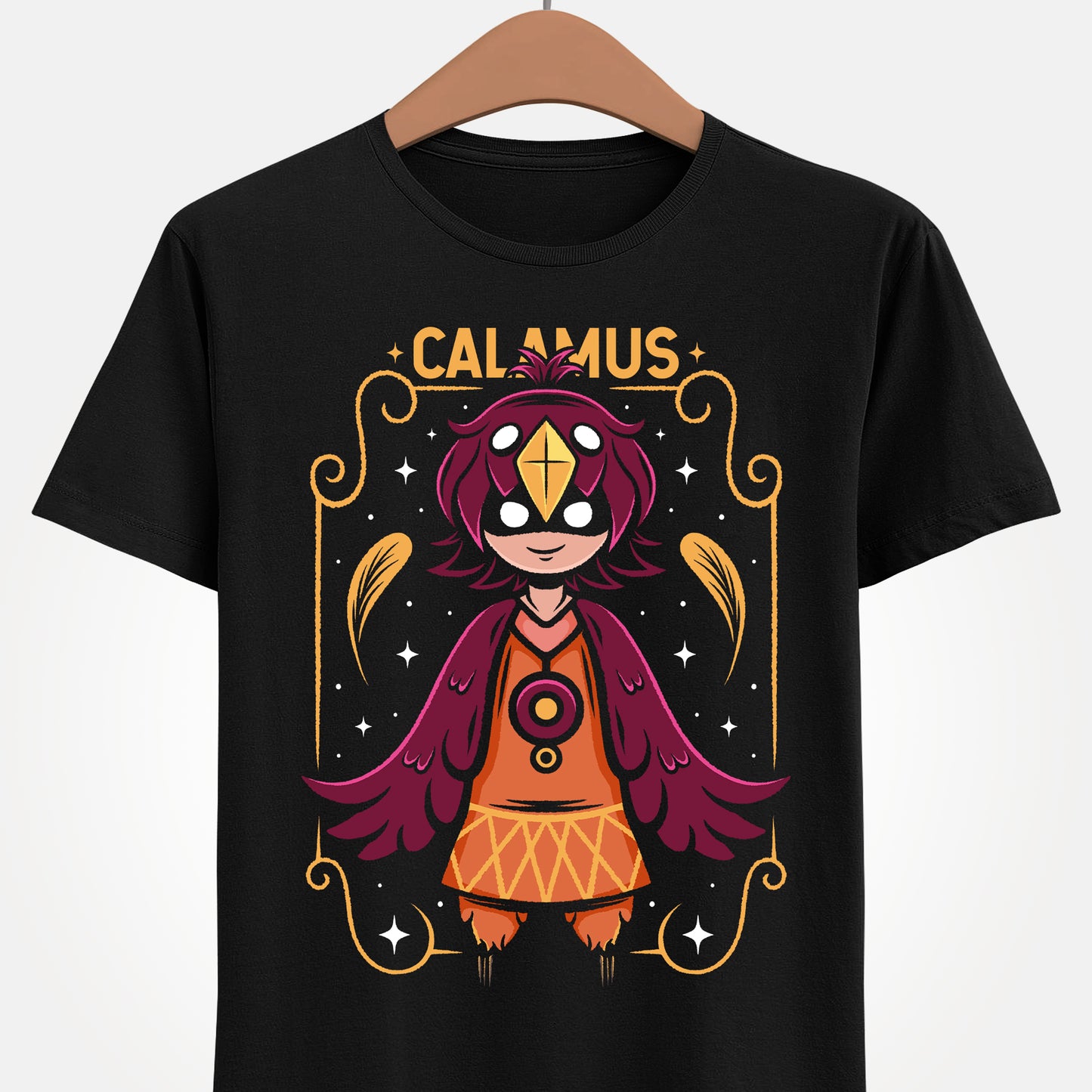This Calamus OneShot T-Shirt features one of the most memorable characters from the cult indie game OneShot. As the brother of Alula, Calamus is beloved by fans for his quiet, caring personality and unique bird-like design.

Inspired by the atmospheric and emotional world of OneShot, this unisex gamer tee is perfect for fans of narrative-driven indie games, pixel-art aesthetics, and cult classics. Whether you’re a collector or simply want to show your love for OneShot. calamus oneshot game shirt