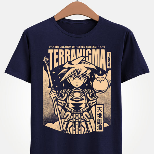 Gamer t-shirt inspired by Ark and Yomi from Terranigma video game from quintet trilogy which included Soul Blazer, Illusion of Gaia (Illusion of Time) and Terranigma action RPG video games.