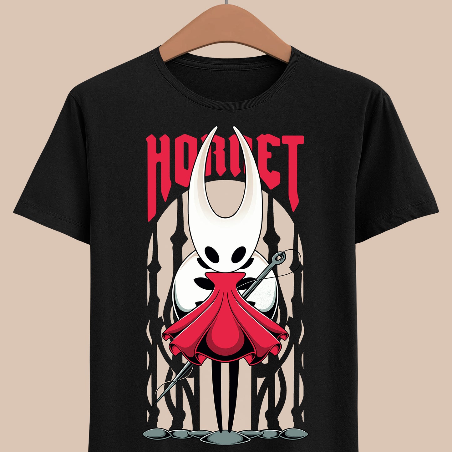 Gamer t-shirt inspired in princess Hornet from Hollow Knight & Hollow Knight Silksong indie games - metroidvania video games.

hollow knight, hollow knight silksong, the knight, the shade, hornet, hallownest, nail, vessel, the pale king, indie game, indie games, game, gaming, video game, video games, geek, geeky, nerd, nerdy, console, metroidvania, t-shirt, shirt, tee, clothing, clothing brand, gaming apparel, video games clothing, gamer apparel