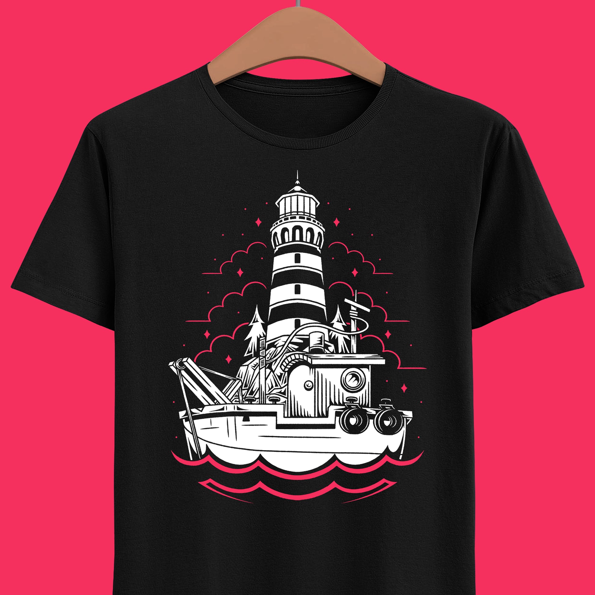 Dredge t-shirt inspired by the indie horror fishing game, featuring a dark ocean and lovecraftian cosmic horror aesthetic. This unisex gamer shirt captures the eerie maritime atmosphere, eldritch sea creatures, and nautical mystery that define Dredge. Perfect indie horror merch for fans of fishing games, cosmic horror stories, and atmospheric survival adventures. Ideal for gamers who love deep sea mystery and dark fantasy aesthetics.