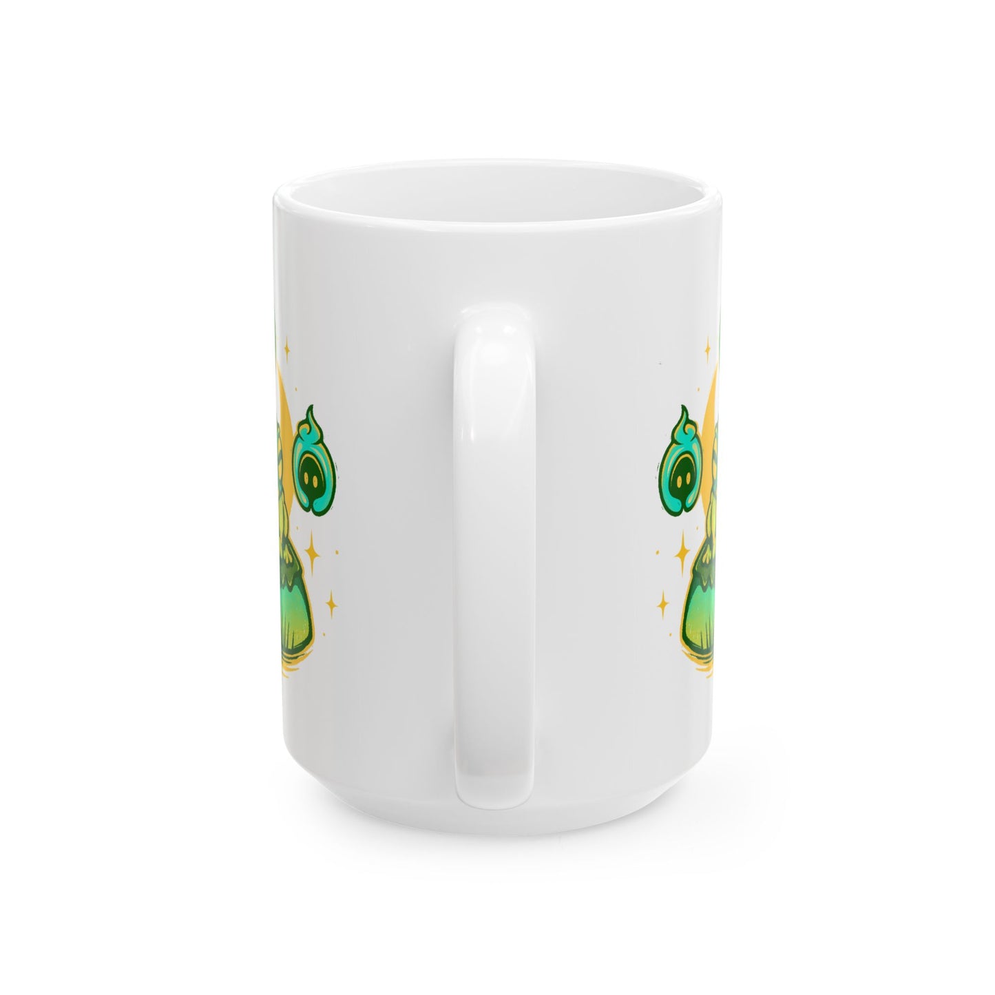 Hades II mug featuring Frinos and the Shades from the indie roguelike game with a dark fantasy Greek mythology inspired design.