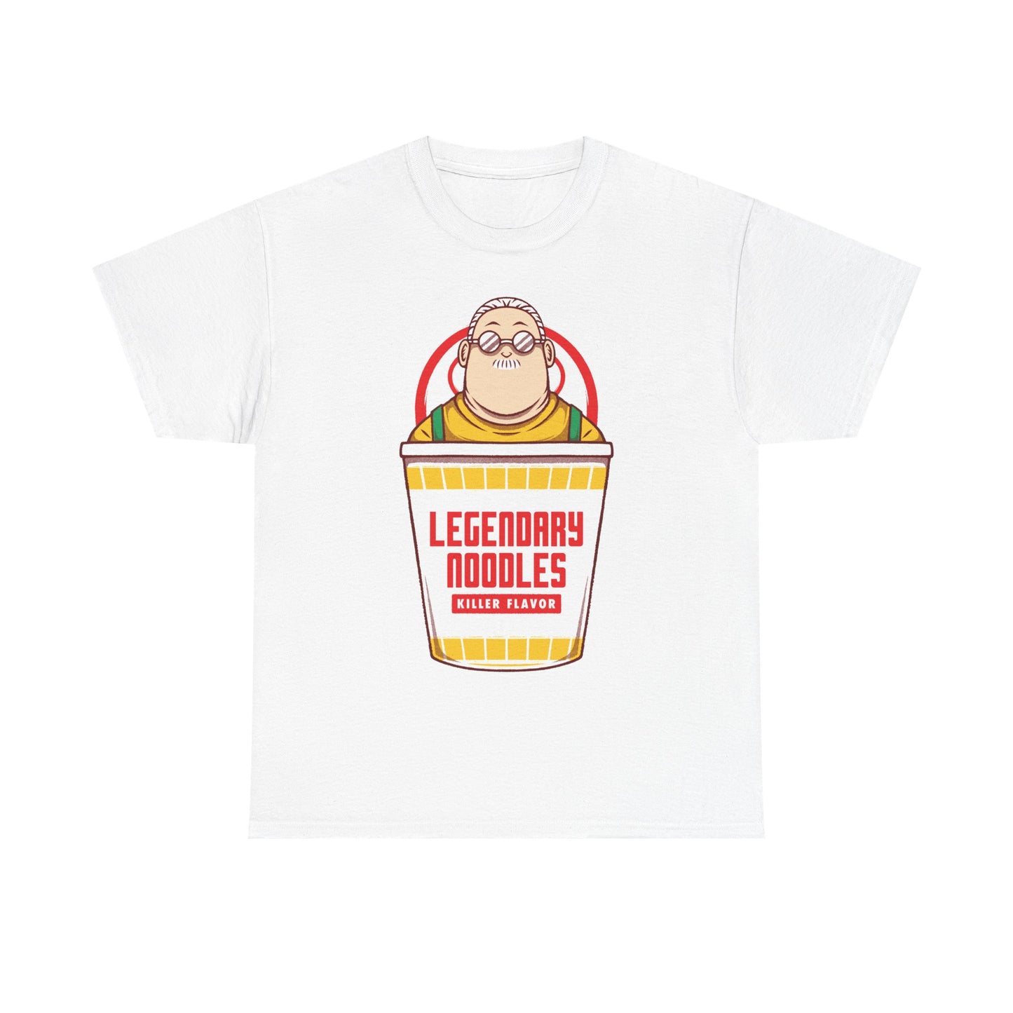 Taro Sakamoto Sakamoto Days instant noodles ramen t-shirt featuring the legendary hitman inside a Japanese noodle cup in funny foodie anime streetwear style.