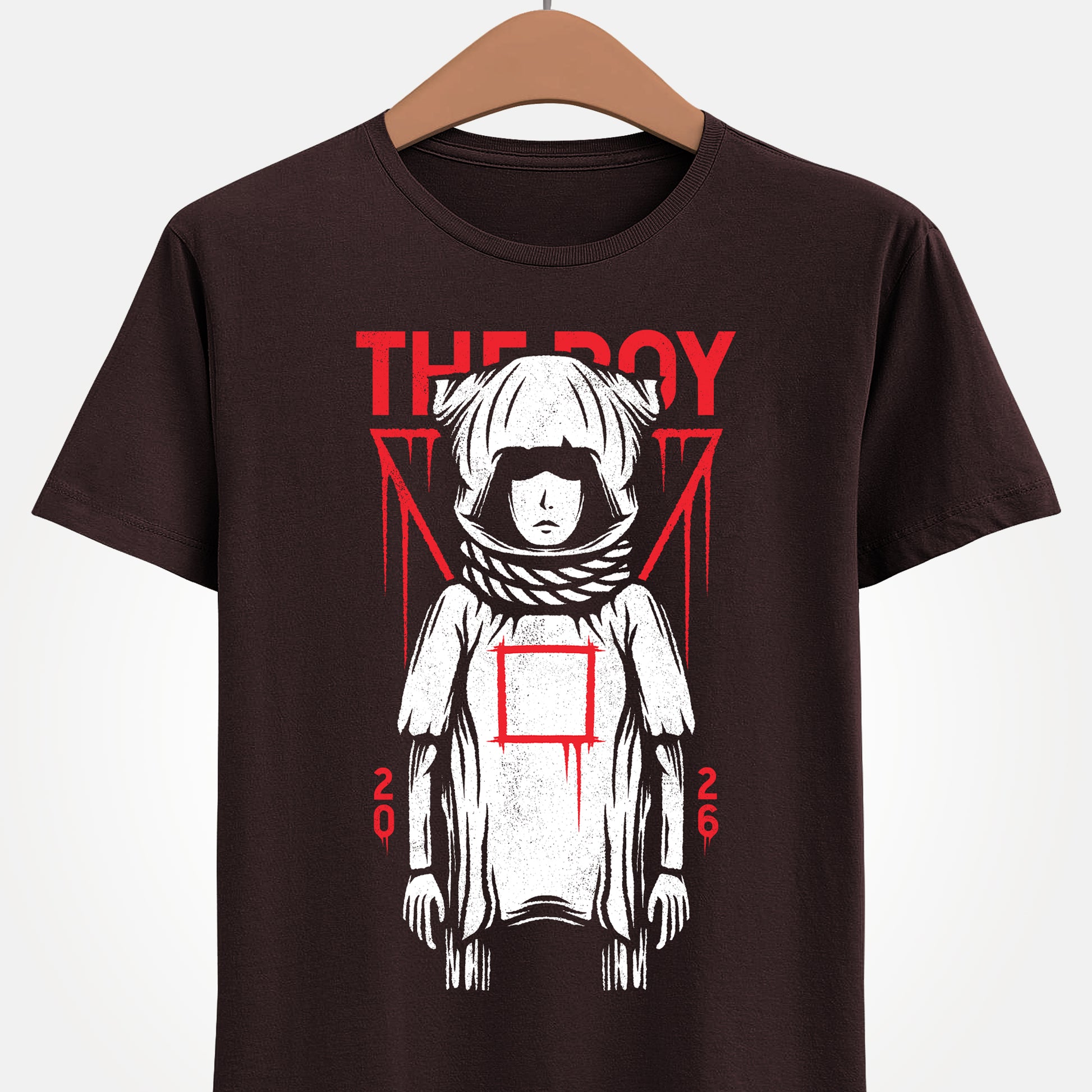 Reanimal The Boy graphic t-shirt inspired by the indie psychological horror video game. Featuring the main protagonist in a dark cinematic horror art style, this unisex gamer shirt captures the eerie atmosphere, survival tension, and disturbing aesthetic that define Reanimal. Ideal indie horror merch for fans of atmospheric storytelling, character-driven horror games, and dark fantasy video game designs. Reanimal horror video game merch t-shirt inspried by The Boy, the brother of The Girl.