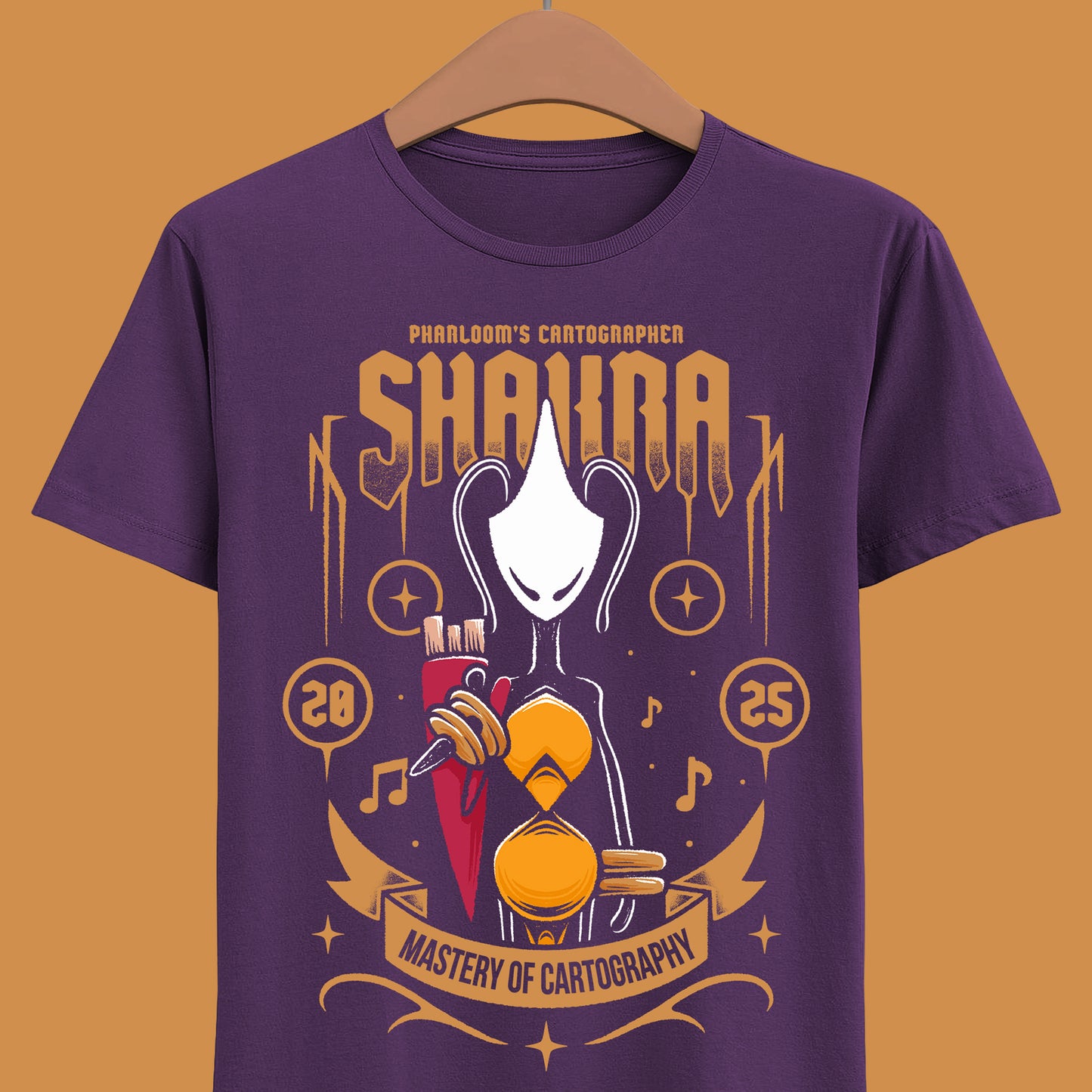 Gamer t-shirt inspired by the warrior-cartographer Shakra, who sells maps and mapping tools in the game Hollow Knight Silksong metroidvania indie game.

hollow knight, hollow knight silksong, hollow knight silksong hornet t-shirt, hollow knight silksong merch, hollow knight silksong t-shirt, hollow knight silksong hornet tee, hollow knight silksong shakra t-shirt, hollow knight silksong merch, hollow knight silksong hornet shirt, hollow knight silksong shakra shirt, hollow knight silksong shakra