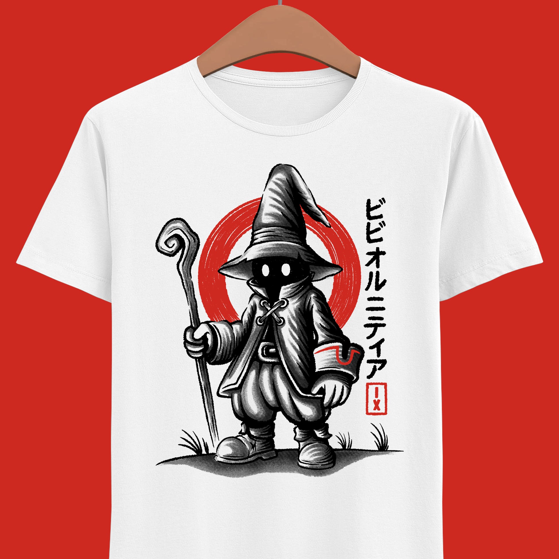 Gamer t-shirt inspired by black mage Vivi Ornitier from Final Fantasy IX - FFIX rpg video game in Sumi-e japanese art style.

final fantasy ix vivi ornitier t-shirt, final fantasy ix vivi ornitier sumi-e t-shirt, final fantasy 9 vivi ornitier t-shirt, ffix vivi ornitier t-shirt, ffix vivi ornitier sumi-e t-shirt, final fantasy ix vivi ornitier japanese art t-shirt, ffix video game merch, final fantasy ix remake t-shirt, final fantasy ix remake vivi ornitier t-shirt, ffix remake merch, ff9 remake