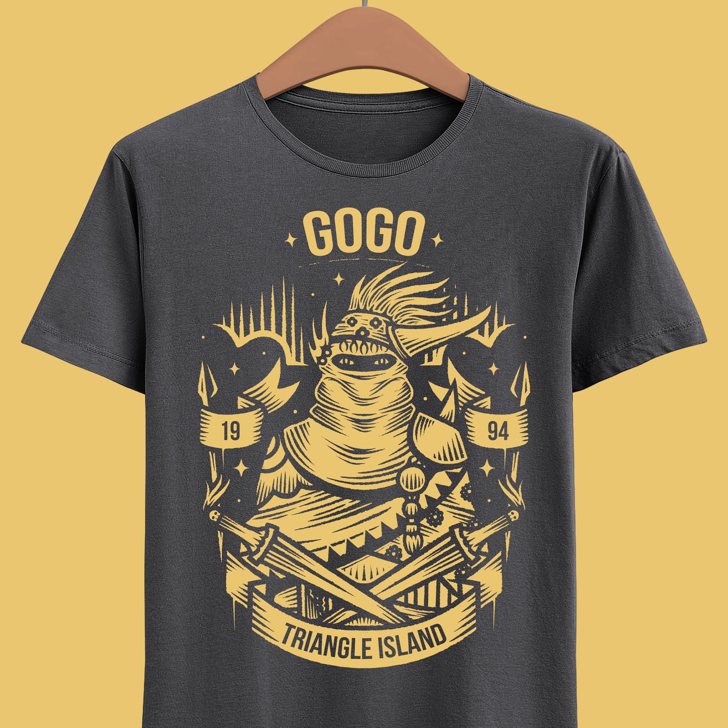 Gogo Final Fantasy VI t-shirt featuring the FF6 mimic character from the classic SNES retro JRPG video game.