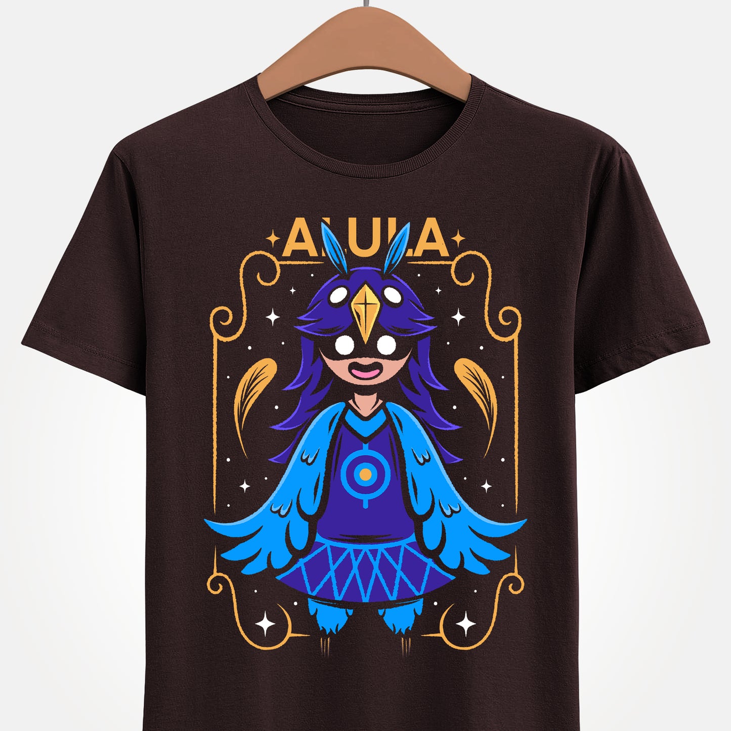 Alula OneShot t-shirt featuring the cute bird girl character from the indie video game OneShot. Atmospheric gamer apparel inspired by the emotional and story-driven world of OneShot, perfect for fans of Alula, Calamus, and narrative indie games. Unisex video game shirt ideal as a gift for indie game lovers and collectors. oneshot video game merch, oneshot niko merch, oneshot indie game alula t-shirt, oneshot video game alula merch, alula and calamus t-shirt, oneshot alula and calamus merch.