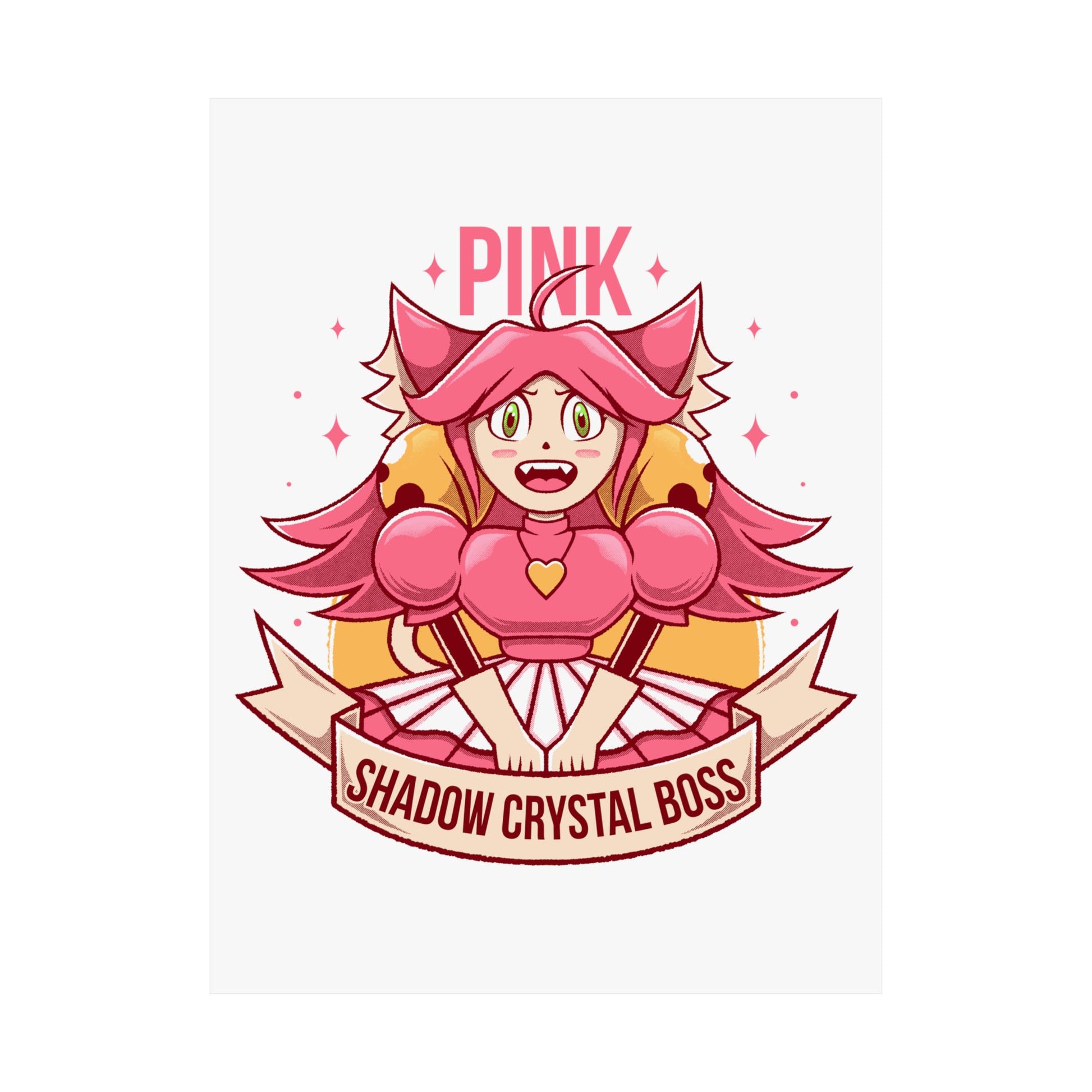 Deltarune Chapter 5 Pink (Mad Mew Mew) Shadow Crystal Secret Boss poster featuring original artwork printed on premium museum-grade matte paper.