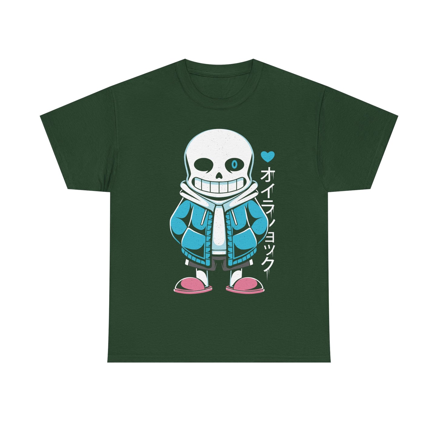 Image of a Sans “Lazy Bones” T-shirt inspired by the indie game Undertale. The design features Sans in a humorous lazy pose, referencing his iconic skeleton character and meme personality. Printed in a bold, cartoon style, this tee is perfect for Undertale fans, gamers, meme lovers and indie game collectors. Ideal gamer apparel for those who enjoy funny gaming shirts, geek fashion and unique Undertale fan art merchandise. sans undertale indie game shirt, sans undertale video game merch, sans undertale tee