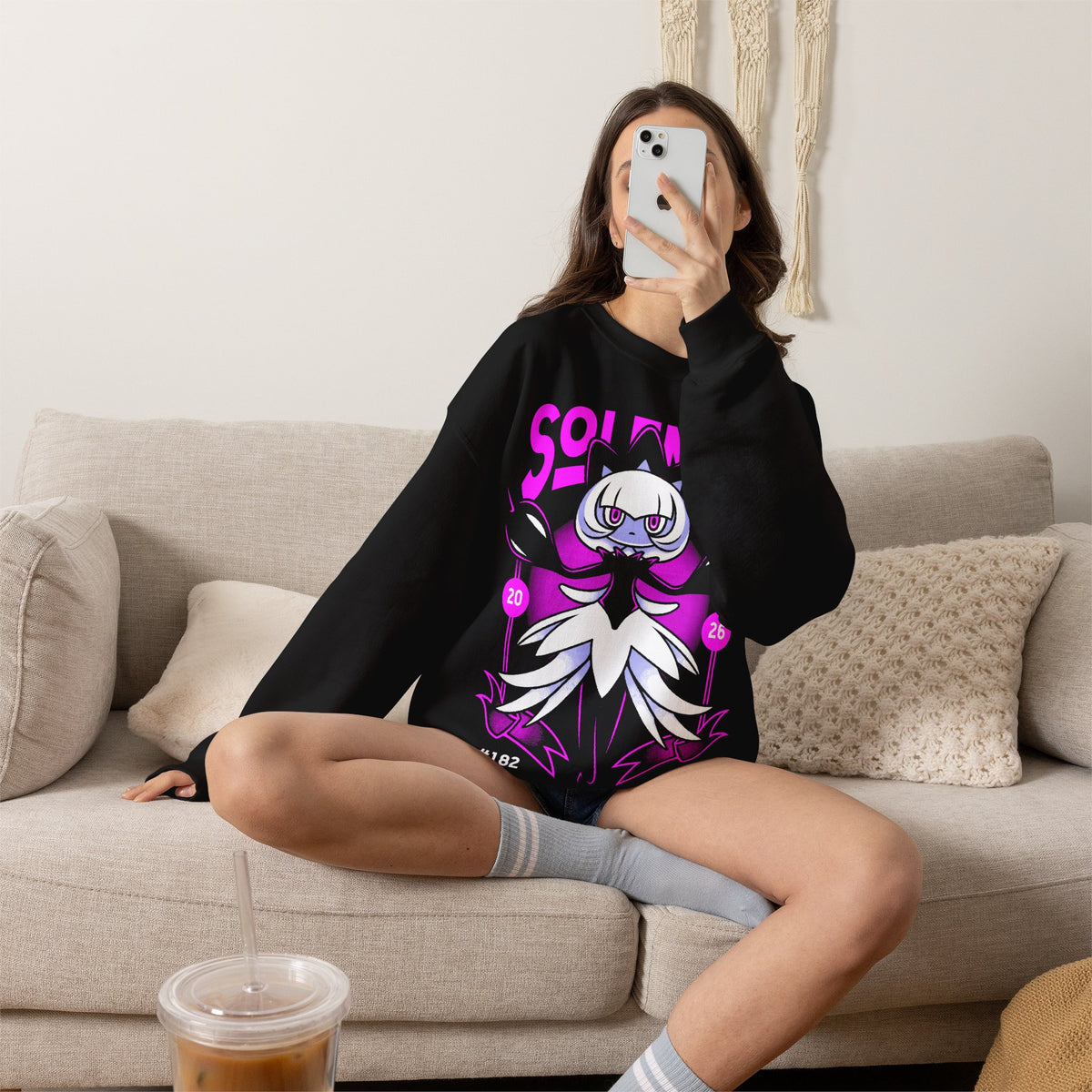 Palworld Solenne Untainted Maiden Dark Pal Unisex Crewneck Sweatshirt