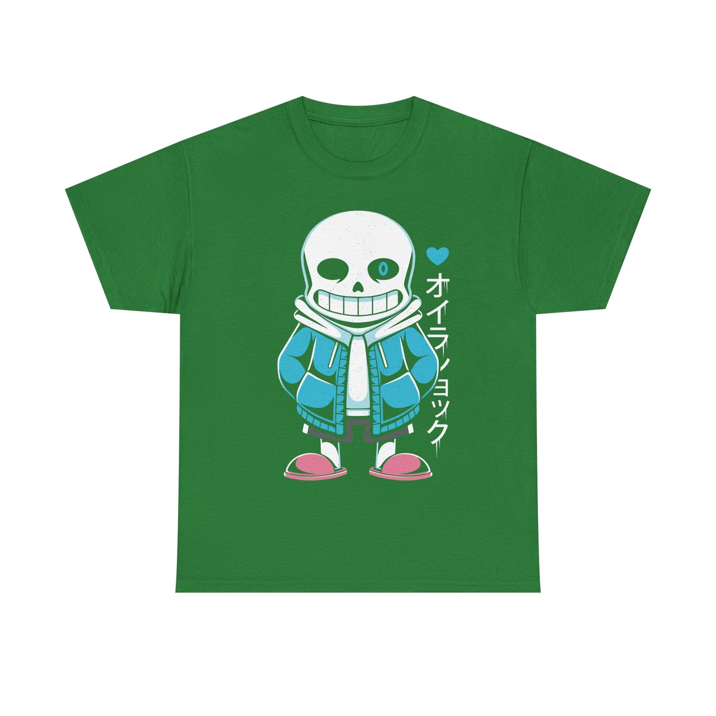 Image of a Sans “Lazy Bones” T-shirt inspired by the indie game Undertale. The design features Sans in a humorous lazy pose, referencing his iconic skeleton character and meme personality. Printed in a bold, cartoon style, this tee is perfect for Undertale fans, gamers, meme lovers and indie game collectors. Ideal gamer apparel for those who enjoy funny gaming shirts, geek fashion and unique Undertale fan art merchandise. sans undertale indie game shirt, sans undertale video game merch, sans undertale tee