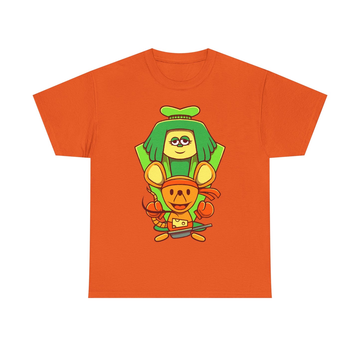 Green & Orange Seven Flowers t-shirt inspired by Deltarune Chapter 5 featuring two iconic flower characters connected to Undertale SOUL lore and the Flower Kingdom.