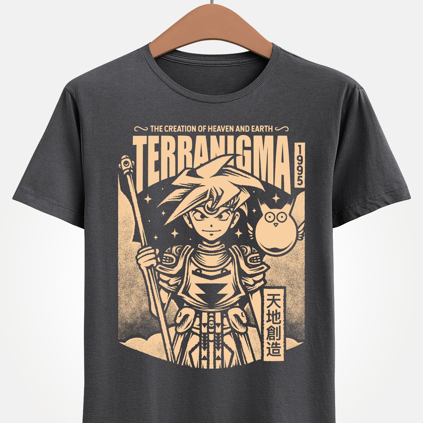 Gamer t-shirt inspired by Ark and Yomi from Terranigma video game from quintet trilogy which included Soul Blazer, Illusion of Gaia (Illusion of Time) and Terranigma action RPG video games.